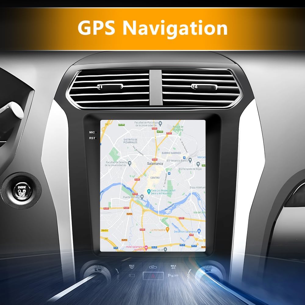Junsun Android 13 Car Radio Stereo for Ford Explorer 2011-2019, 9.7 inch Touch Screen with Wireless CarPlay Android Auto DSP Bluetooth GPS Navitation