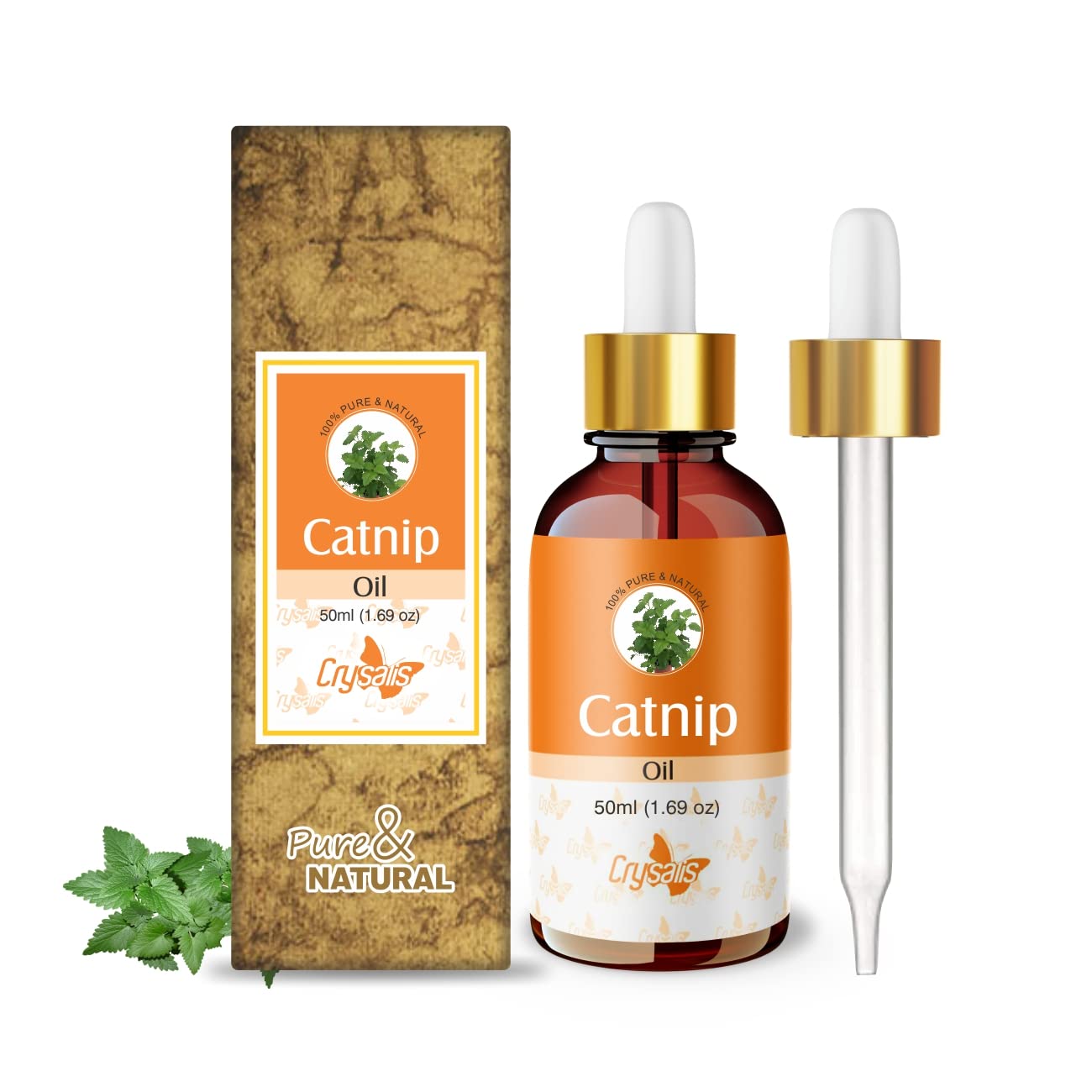 Crysalis Catnip (Nepeta Cataria) Oil|100% Pure & Natural Undiluted Essential Oil Organic Standard For Skin & Haircare|Induces Calm & Relaxation, Tightens Skin, 50ml