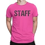 NYC FACTORY Neon Green Staff T-Shirt Front & Back Print Mens Event Shirt Tee