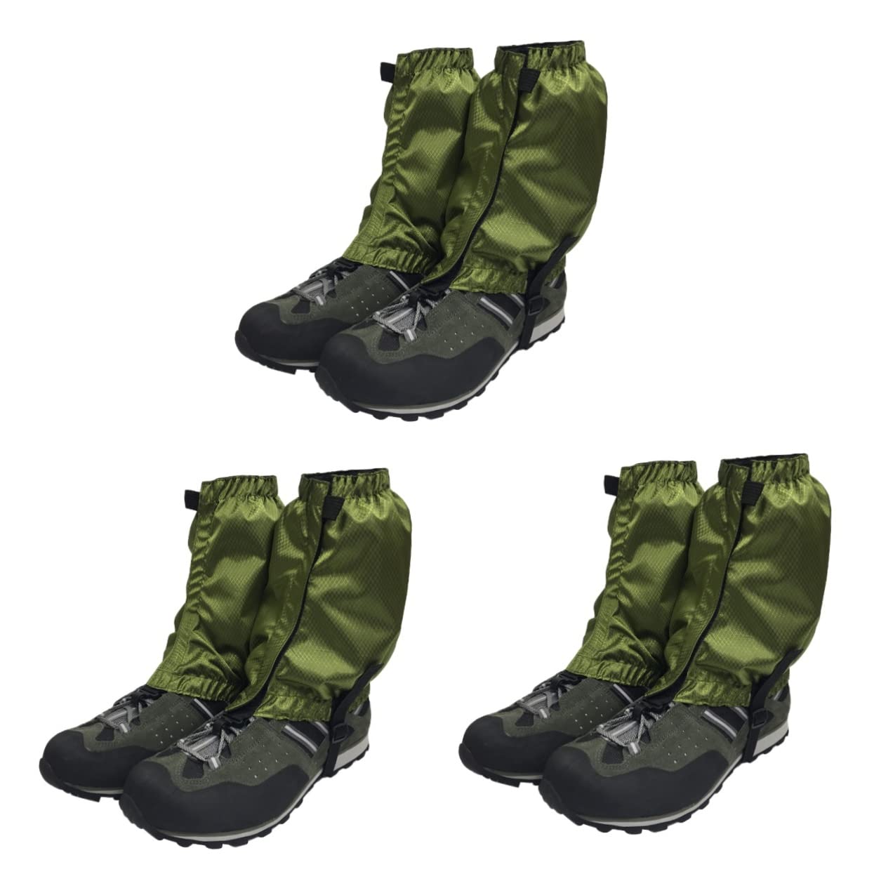KOMBIUDA 3paia Ghette Ankle Impermeabili Regolabili per Escursionismo e attività Outdoor Ghette Leggere Traspirante per Neve e Pioggia Verde Scuro