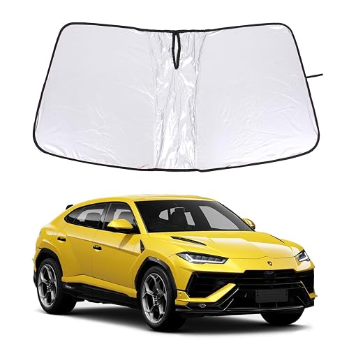 Front Windshield Sunshade for Lamborghini Urus 2018-2024 Windshield Sun Shade Sun Visor UV Blocker Privacy Protector Custom Sunscreen Heatshield Keep Your Vehicle Cool Lightweight & Portable (White) — Amazon seller product image
