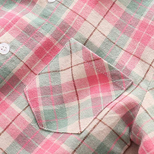 Image of Phorecys Girls' Plaid Flannel Shirt Long Sleeve Button Down Buffalo Checkered Shirt 2T-10 Years