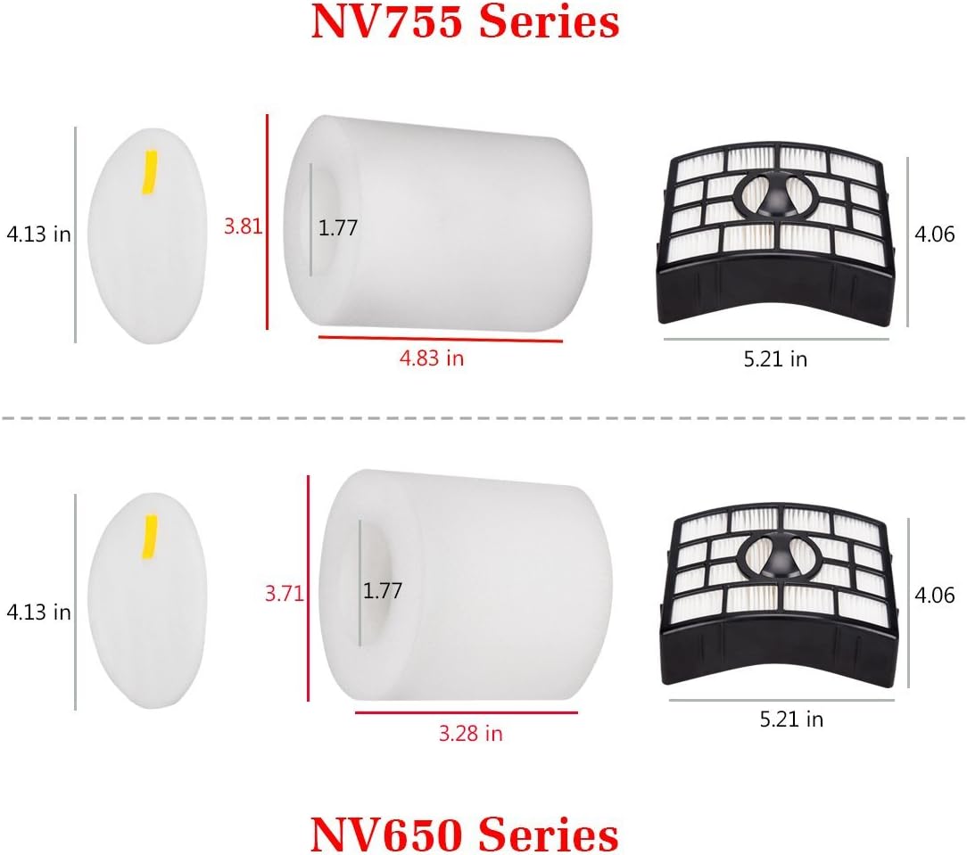 I-clean Replace Shark NV752 Filters, Filter Kits Compatible With Shark Rotator Powered Lift-Away Vacuum AZ1002,NV750, NV750W, NV751, NV650, NV651, NV650W,APEX AX950, AX951, AX952,4 Foam + 2 Post Filters