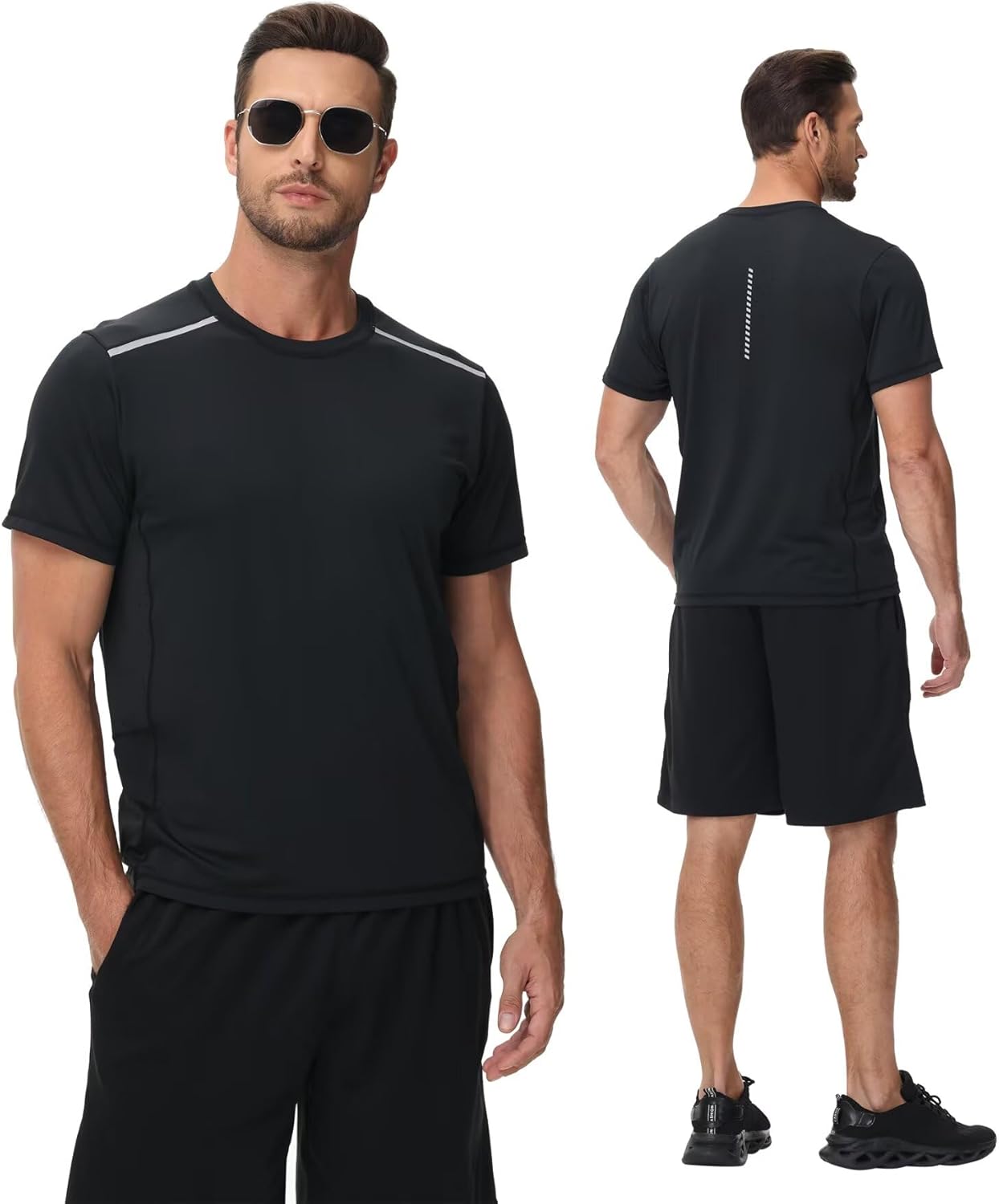 Yundobop Men's Athletic Workout T-Shirt Breathable Short Sleeve UPF 50+ Running Tee - Image 5