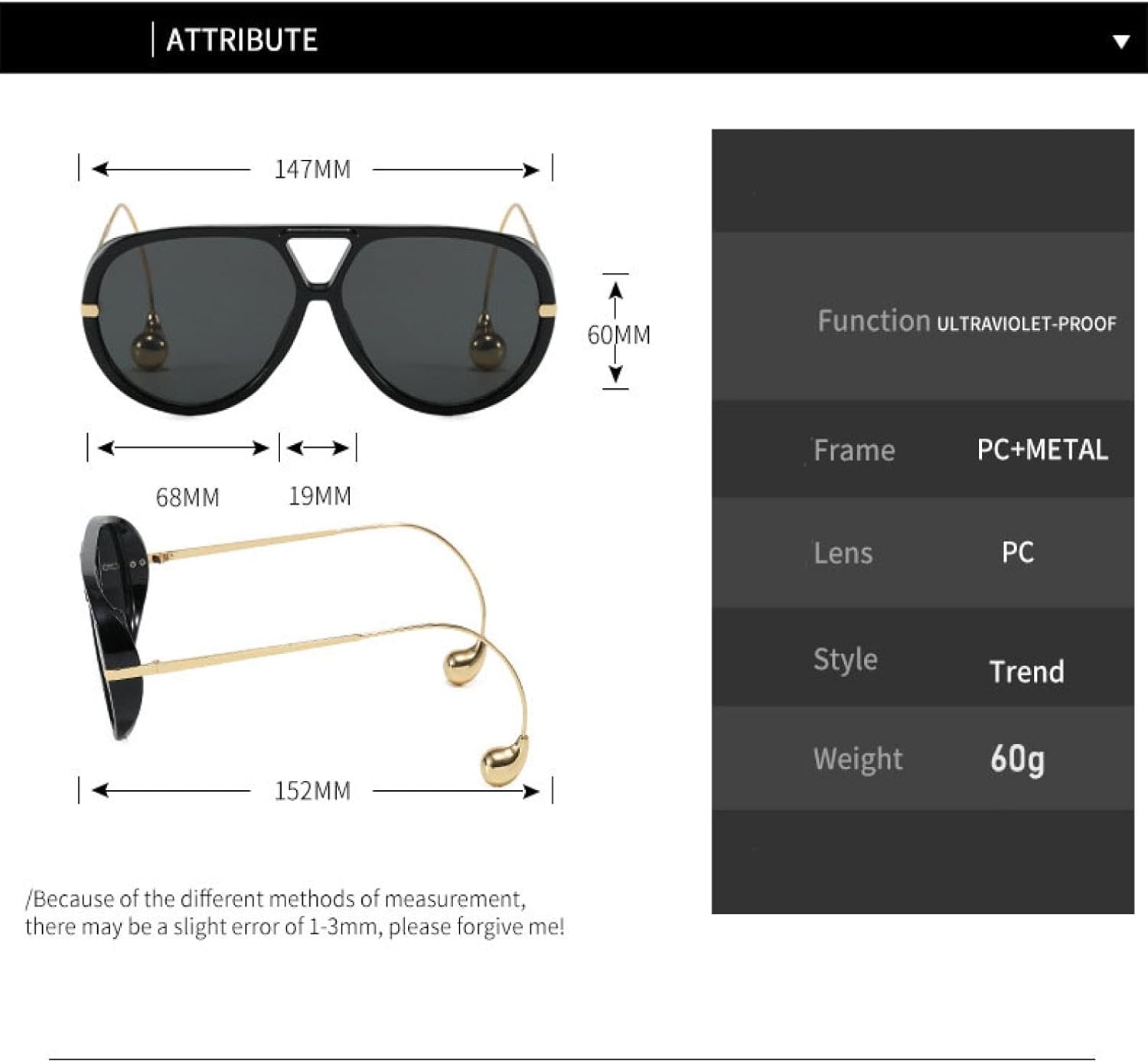 Luxury Oversized Sunglasses Women for Men Male Popular Vintage Punk Double Bridge Eyewear