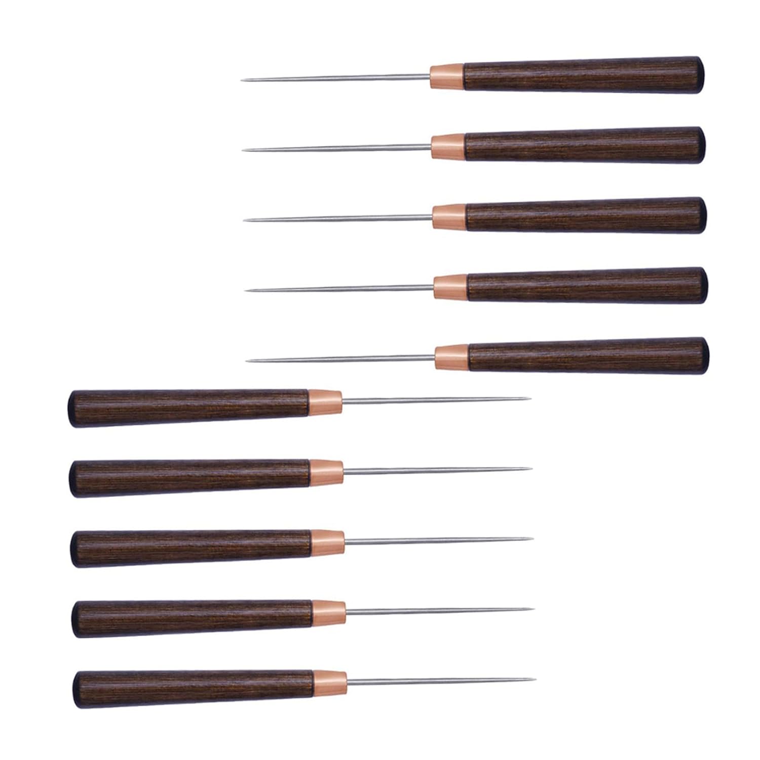 10Pcs Wooden Handle Scratch Awls DIY Craft Supplies Handheld Sewing Awls for Positioning Compact and Lightweight Tool for Sewing and Repairing