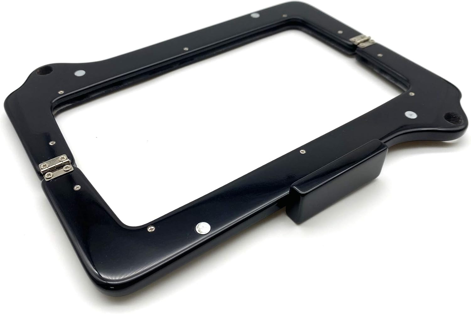 3dancraftit Acrylic Resin Rectangle Screw in Bag Clutch Purse Frame with Chain Loops for Purse Bag Making 8 11/16" x 3 1/2" / 22cm x 9cm Black B78