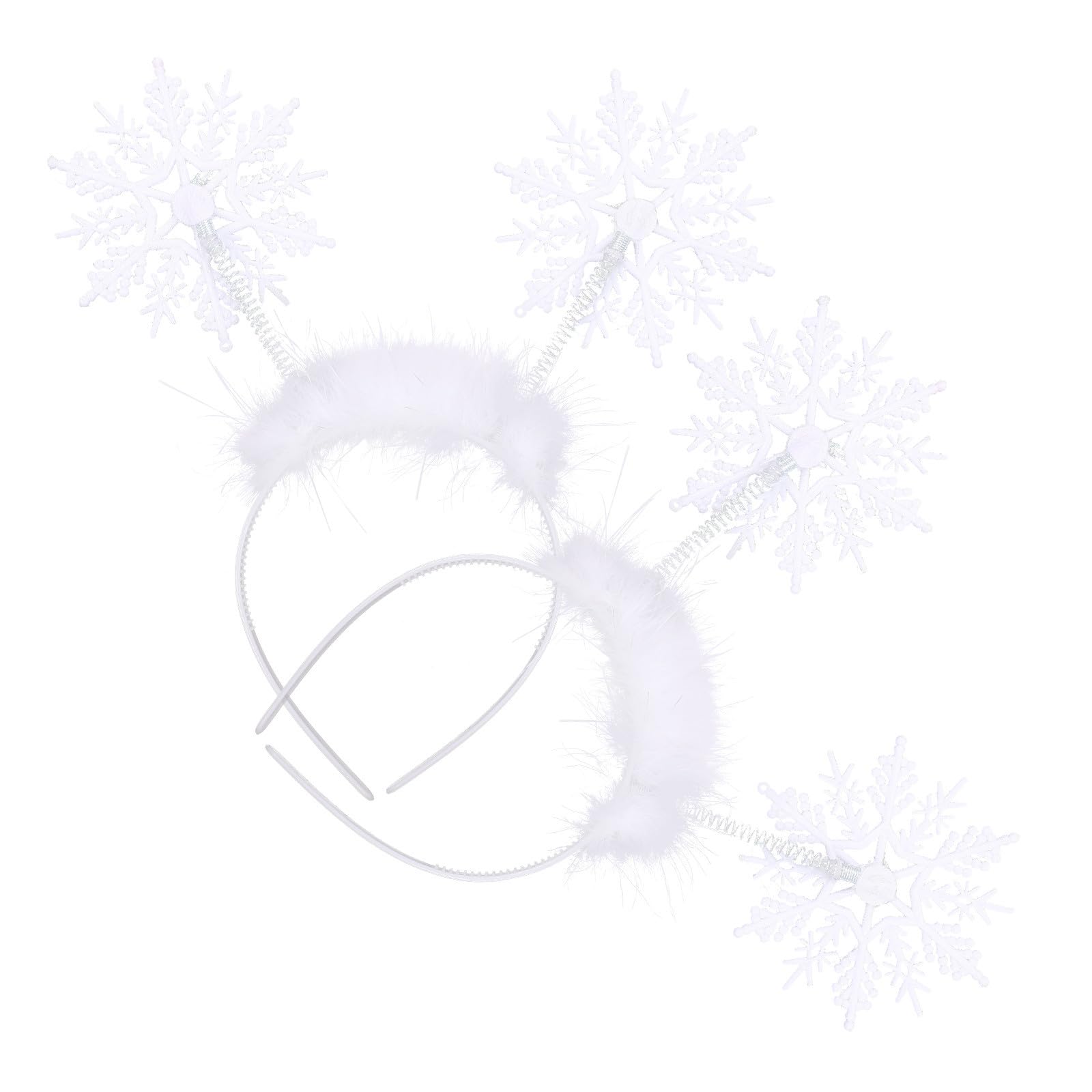 2 Piezas Diadema Navideña de Resina y Plástico en Color Blanco