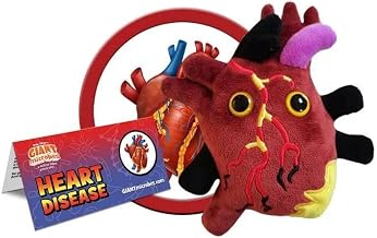GIANTmicrobes Heart Disease Plush, Get Well Soon Stuffed Animal, Heart Surgery Recovery Gifts, Chronic Illness Essentials, Cardiology Gift, Heart Attack Survivor Gifts, Cardiovascular Model