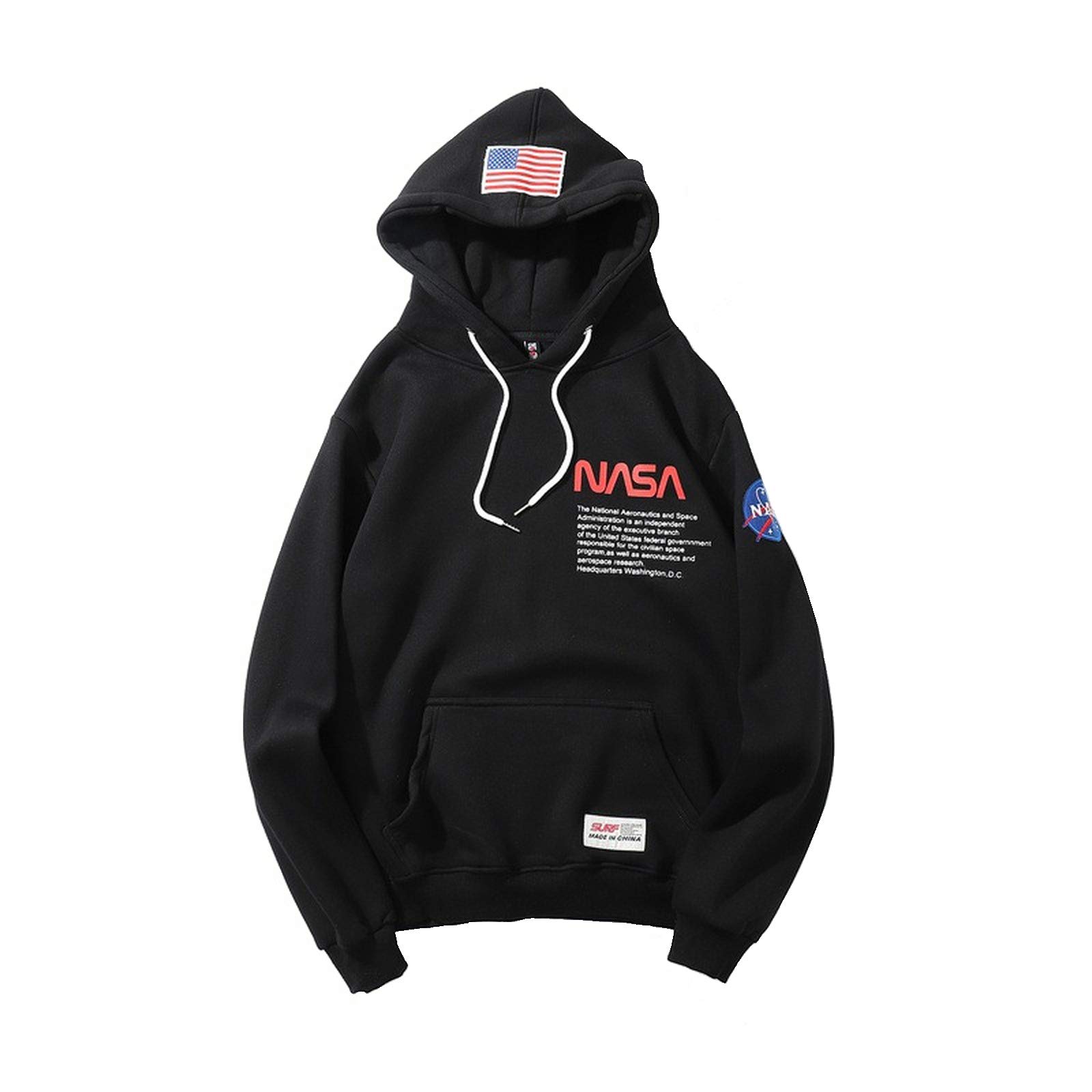 ramsons NASA couple hoodie astronaut print hooded sweater round neck pullover all-match top