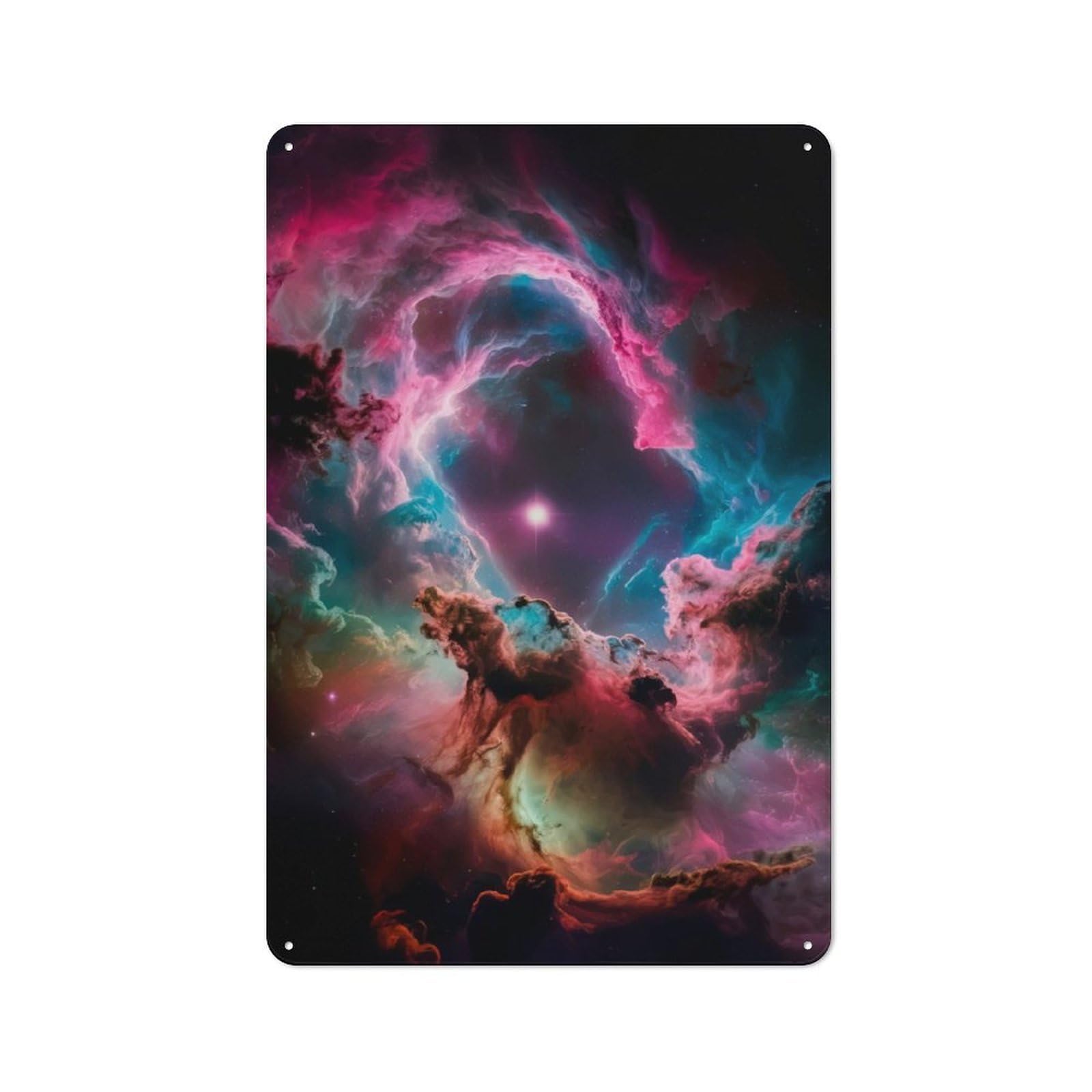 Industrial Cosmic Dreamscape Decorative Metal Plaque 30x20cm, Studio Wall Art for Flat, Bar, Studio Or Gallery Wall