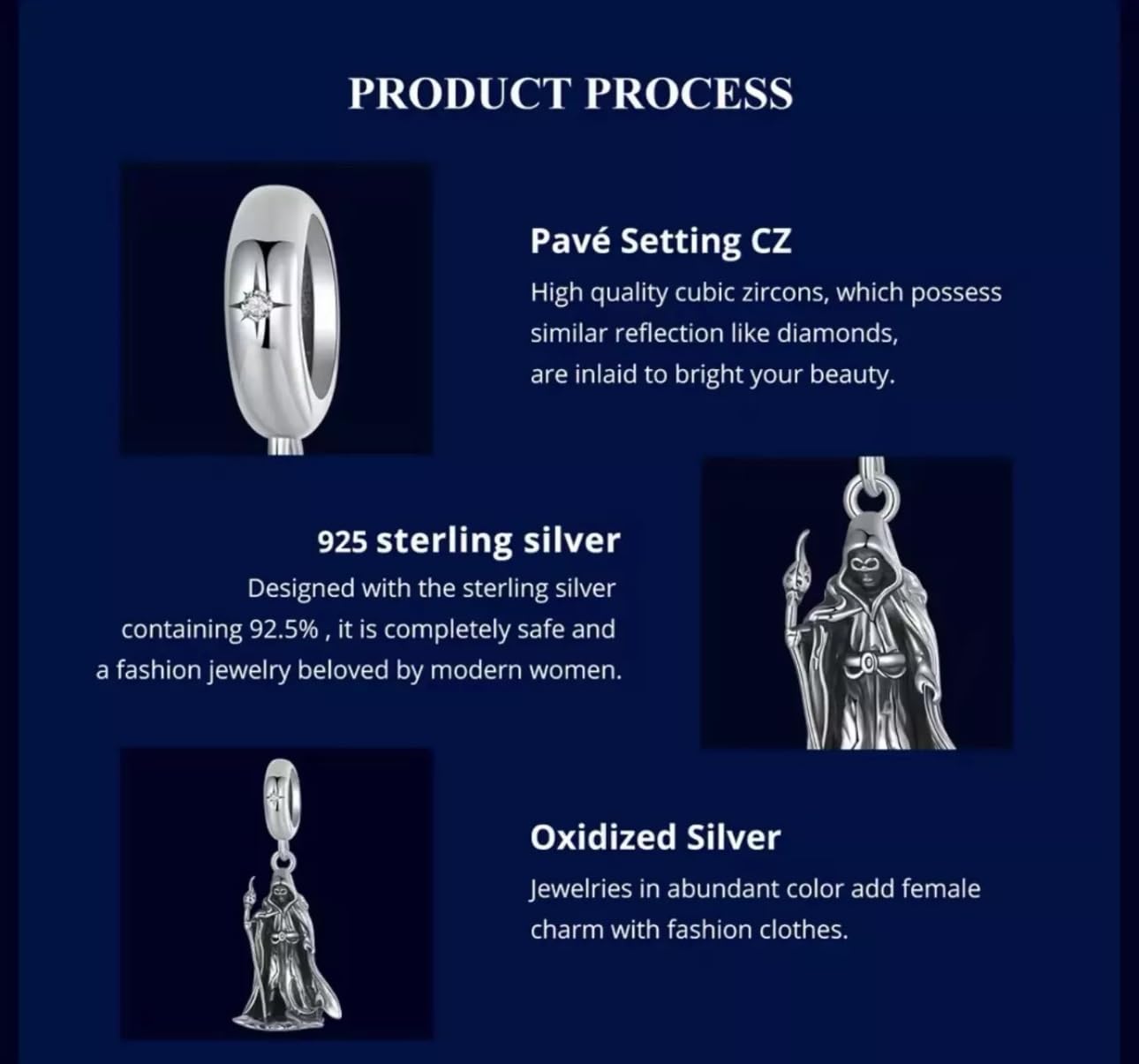 MOCHAMIK Grim Reaper Dangle Charm Halloween Plata de Ley 925 auténtica Compatible con Pulsera
