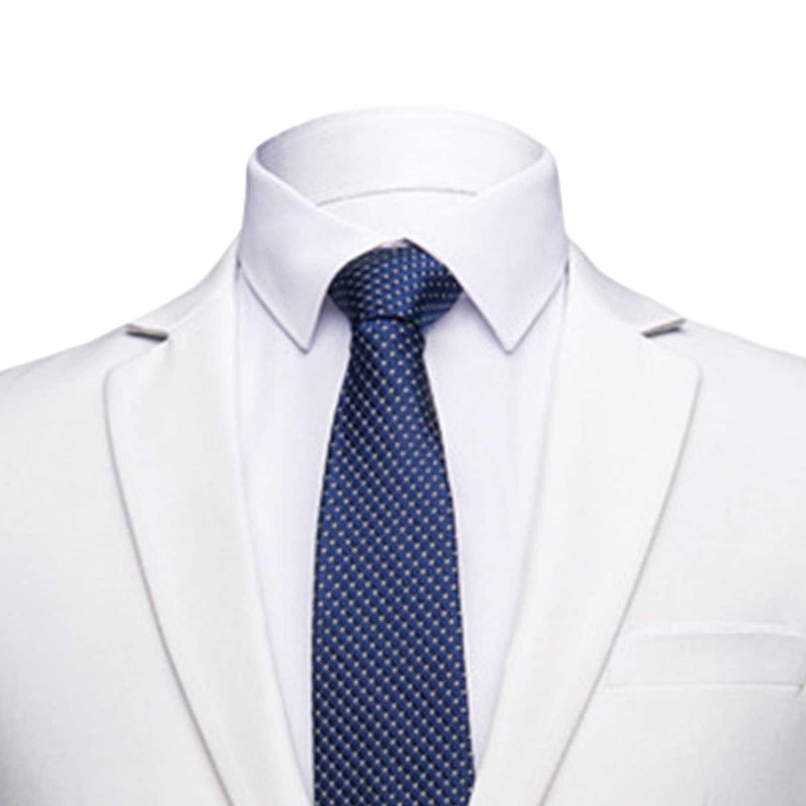 Men's One Button 2 Piece Suits Solid Formal Wedding Tux Blazer & Pants Casual Daily Party Dress Suit Jacket Set (White,5X-Large)