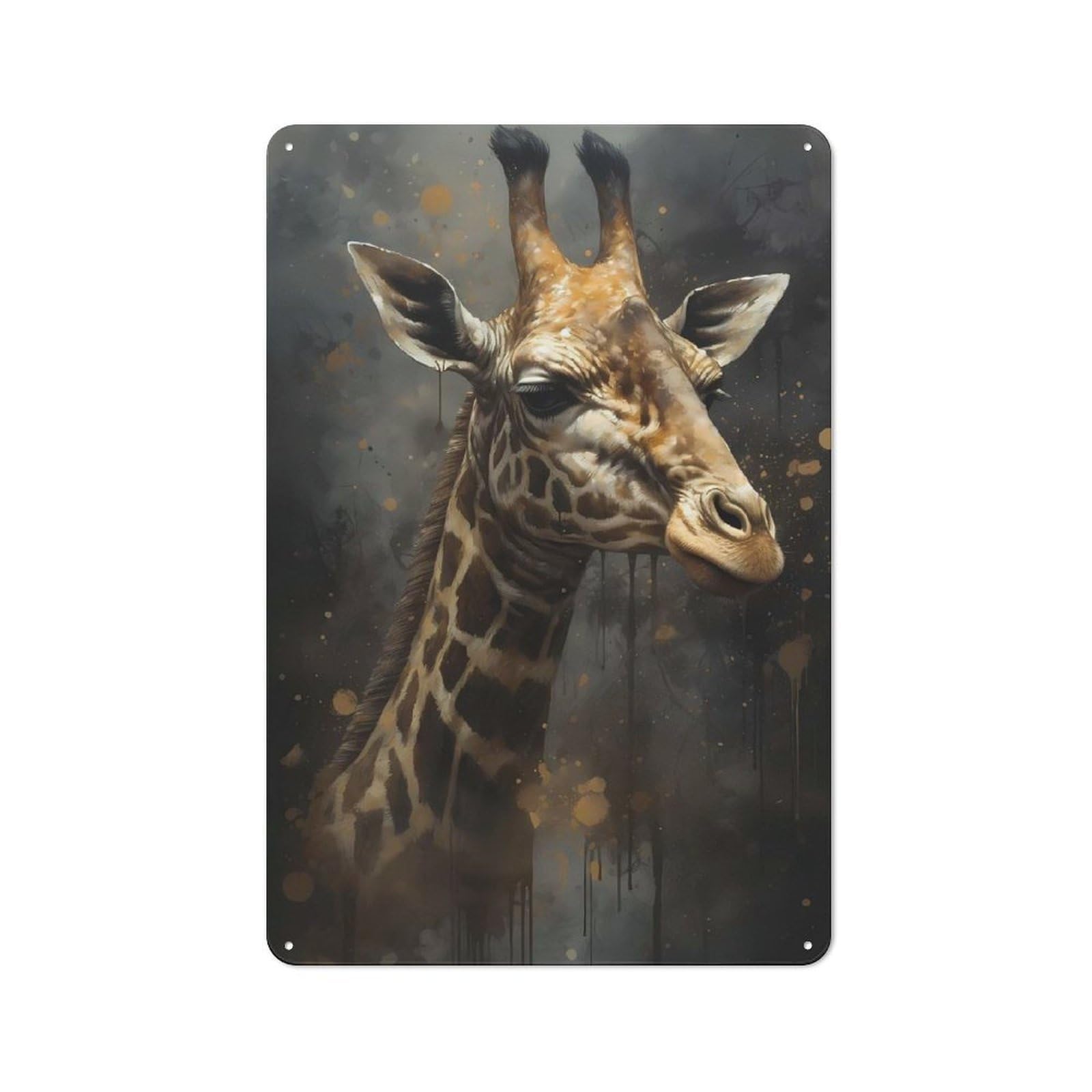 Junmoney Giraffe Imaginative Play Vintage Tin Sign 30X20cm With For Guest Room Or Hallway, For Vintage Wall Decor Fans, For Themed Room Decoration