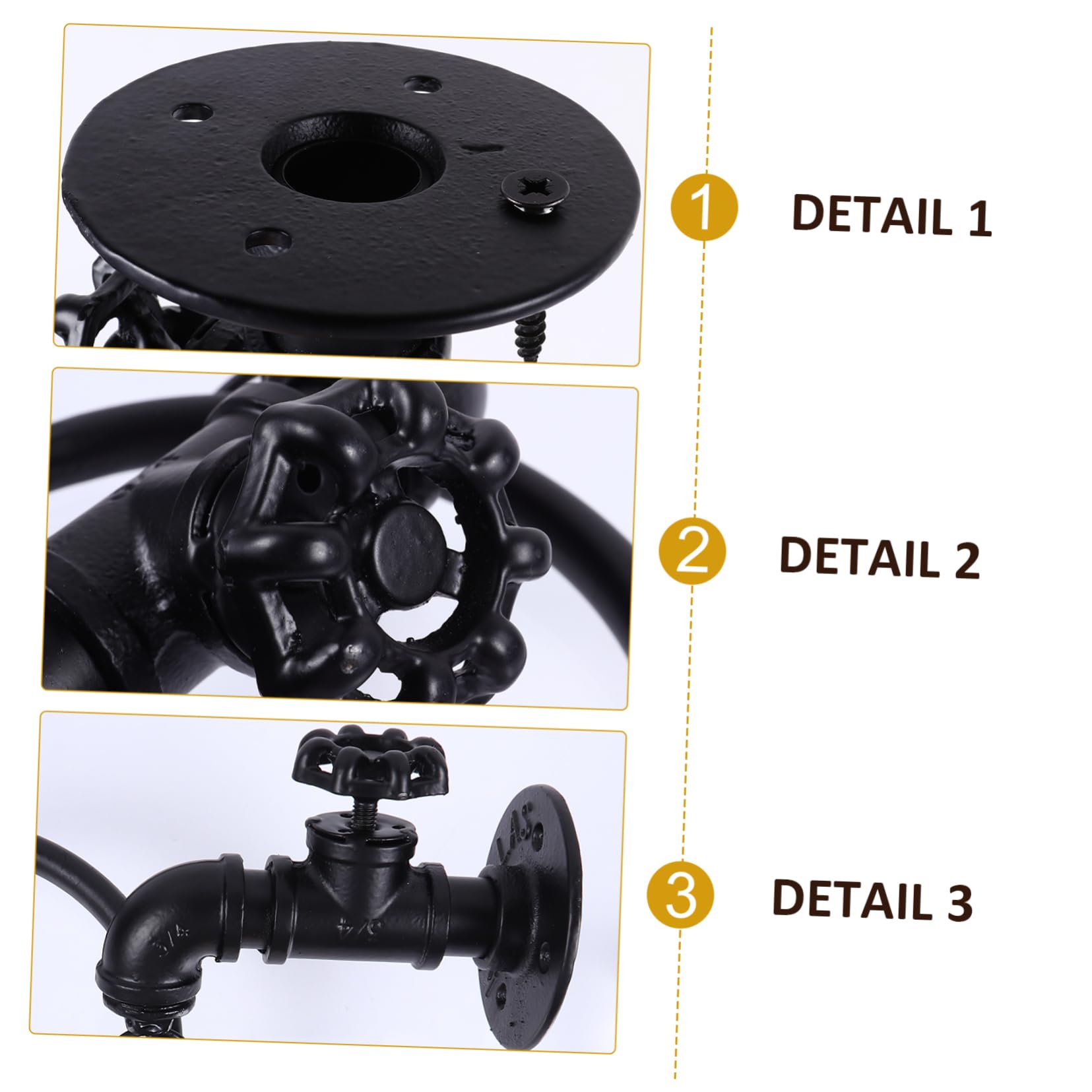 Homoyoyo Anillo de Toalla para Grifo de Metal, Estilo Rústico Industrial, Negro, Resistente al Óxido, Fácil de Instalar para Cocina