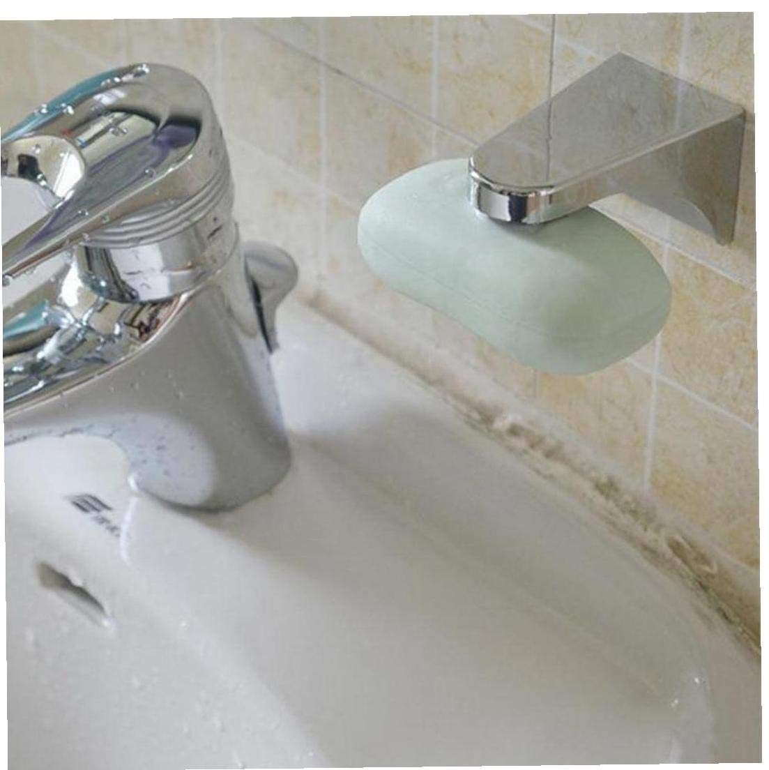 Lankater Silver Magnetic Soap Holder Wall Adhesion Dishes Bathroom Dispenser Gadgets