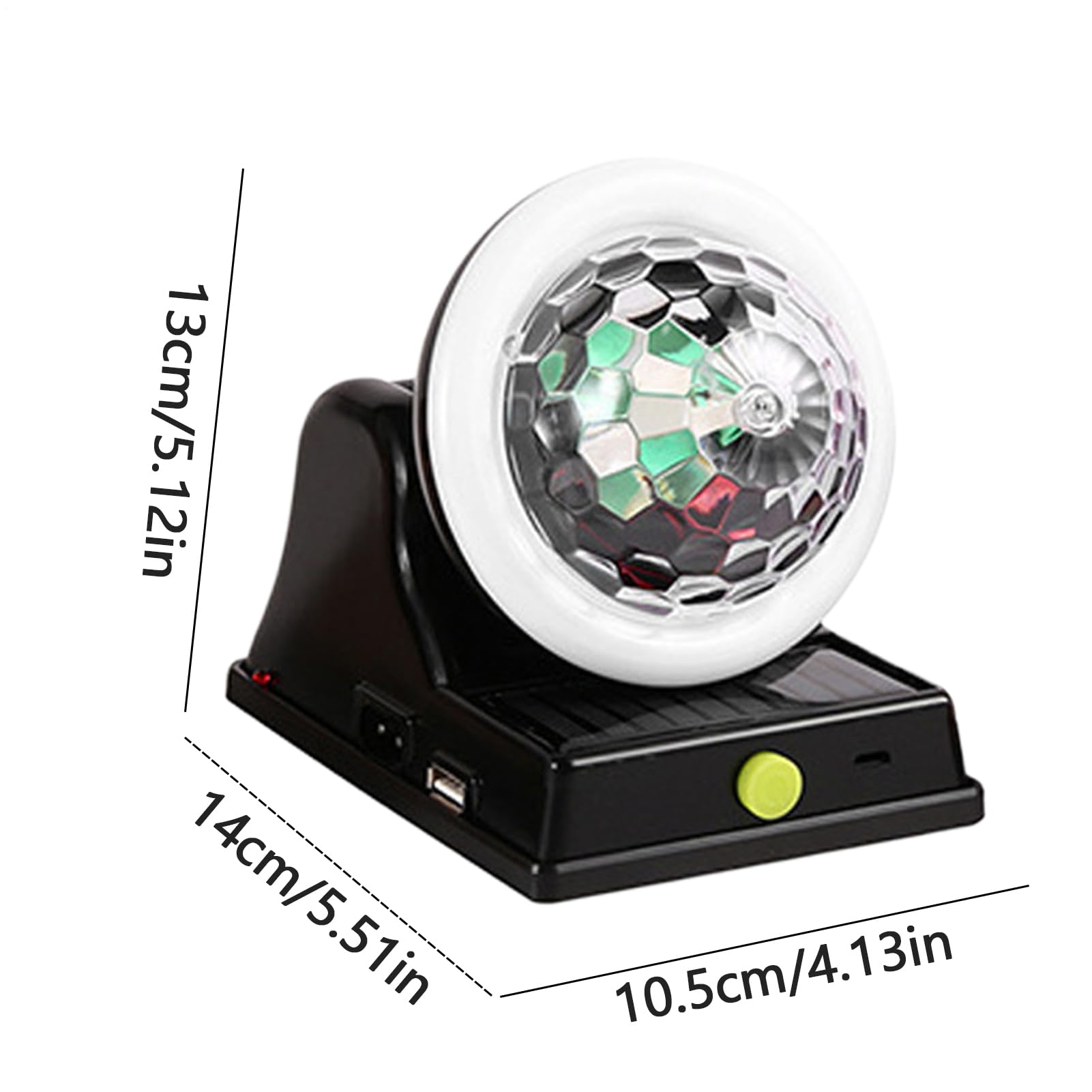 Lámpara de discoteca de carga solar – Ambiente de fase LED colorido para uso exterior interior | Iluminación de fiesta para ahorro de energía para jardín, patio, camping, fe