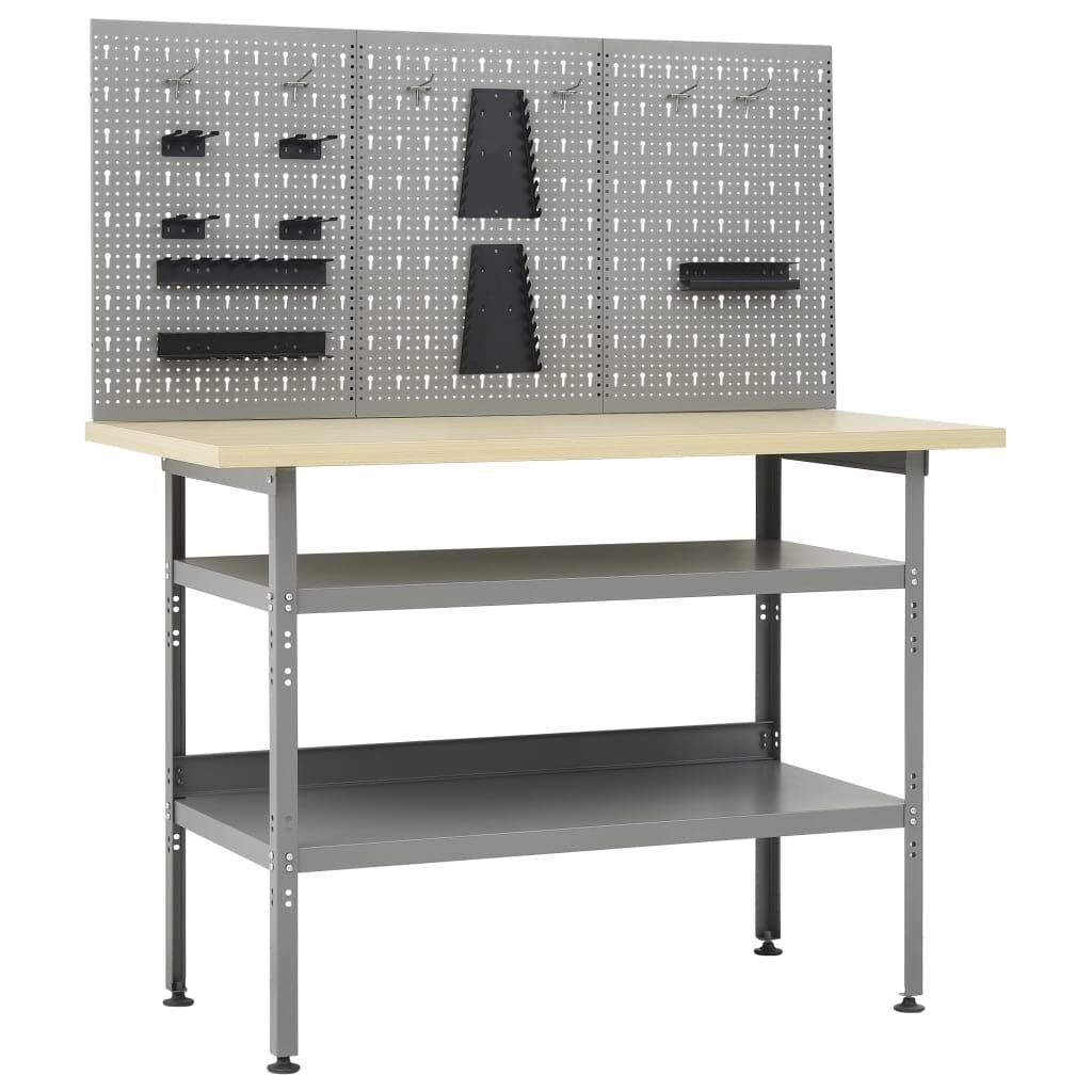 LAPOOH Banco de Trabajo con Tres Paneles de Pared, Banco De Trabajo, Mesa De Trabajo Taller, Banco Herramientas, Caballete Mesa, Bancada De Trabalho,