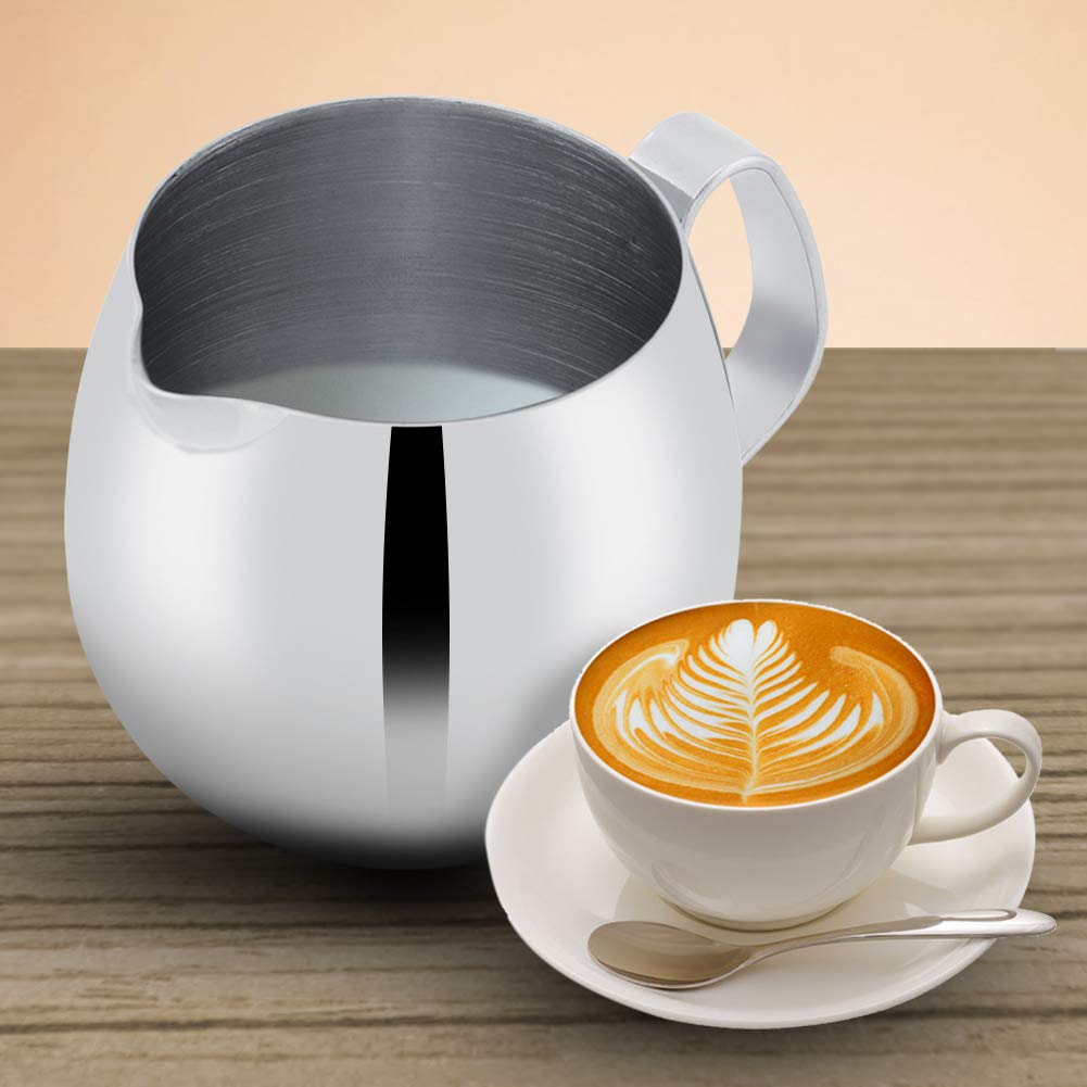 Brocca per schiuma di latte, in acciaio inox, per caffè e latte, 300 ml