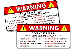 Kramer sticker's shop Golf Cart Rules Warning Safety Instructions 2 Pack 5 inch Sticker