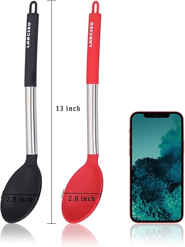 Miniatura 2 de 2 cucharas grandes de silicona, cuchara de cocina de silicona de grado alimenticio