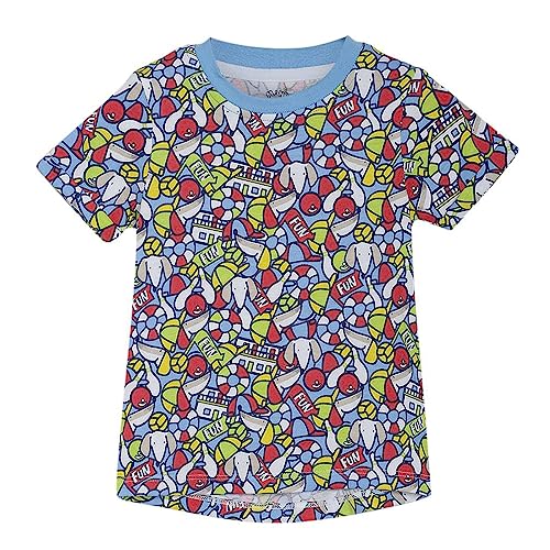 Image of miniklub Boys Multicoloured Printed Round Neck Pure Cotton T-Shirt
