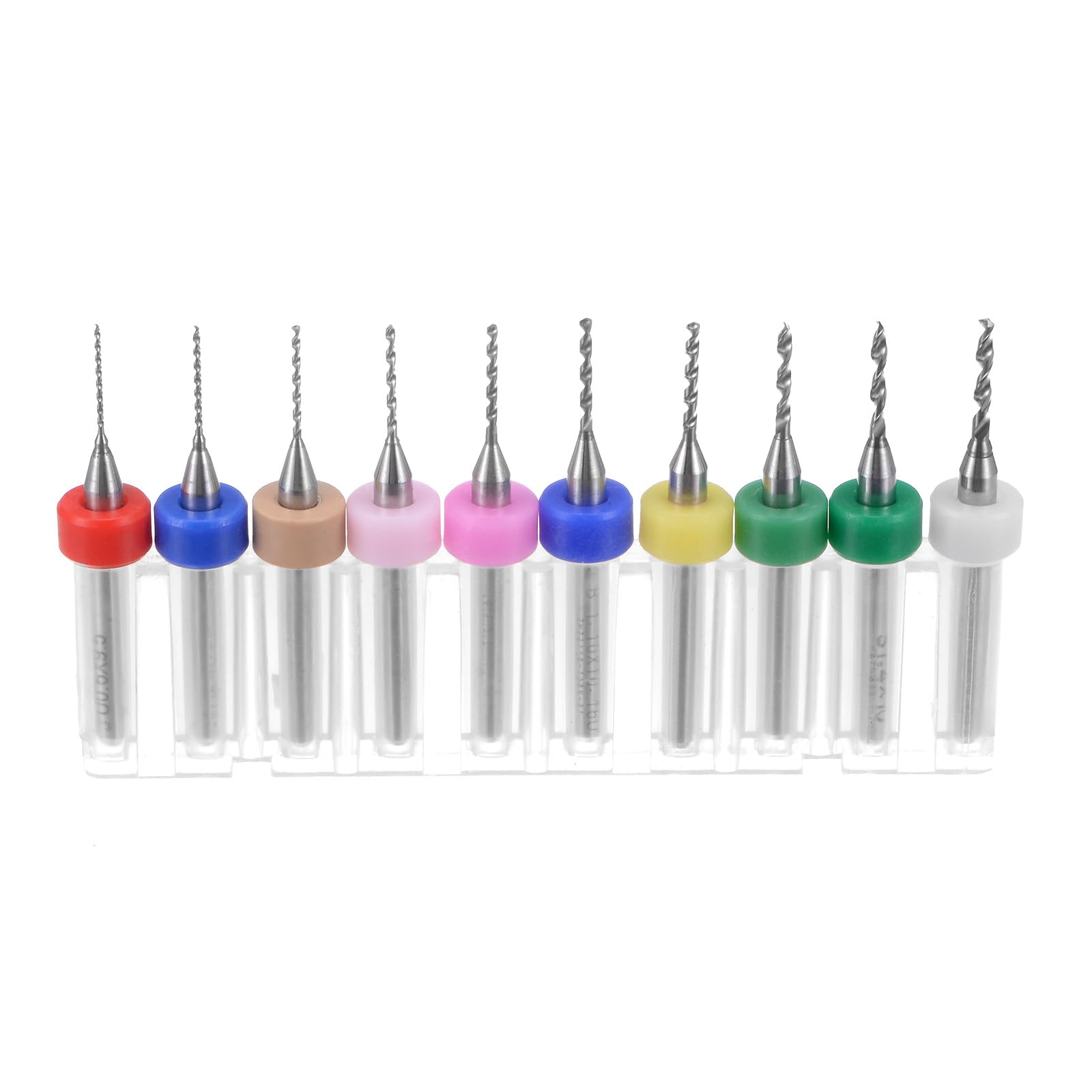 sourcing map Mikro-Leiterplatten-Bohrer-Set, 0,6 mm-1,5 mm Schaft, massives Wolframkarbid, CNC-Gravur, Druckleiterplattenbohrer, Drehwerkzeug, 10 Stück