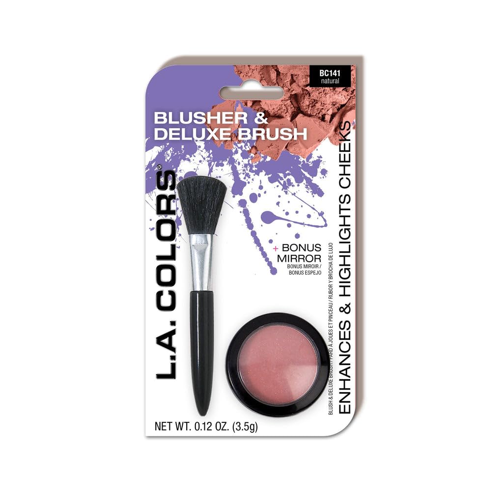 L.A. COLORS Blusher & Deluxe Brush (carded), Natural CBC141A