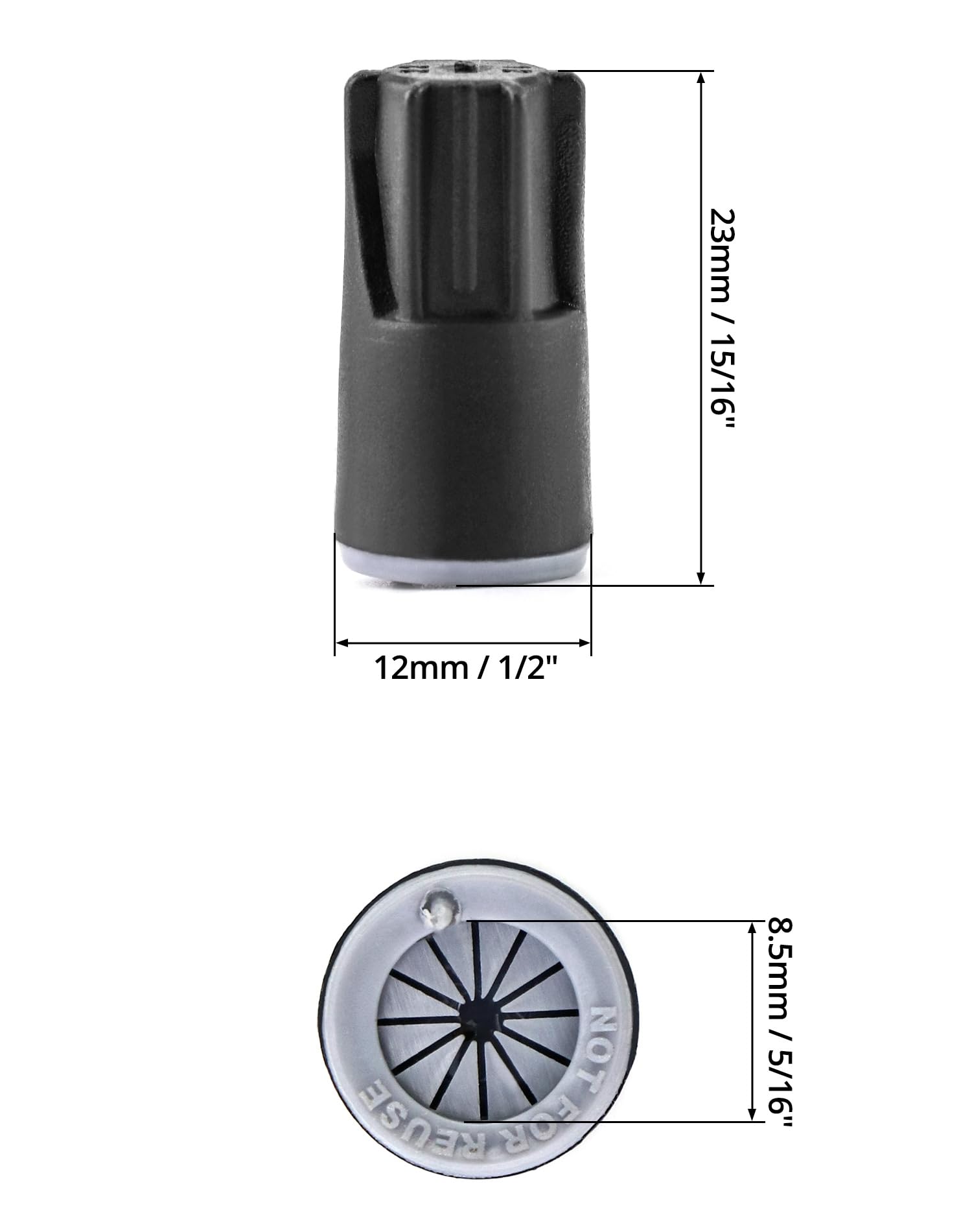 QWORK Conectores de PVC impermeables, 100 tapas de tuercas eléctricas para cables de bajo voltaje y exteriores, compatibles con múltiples medidores de cable