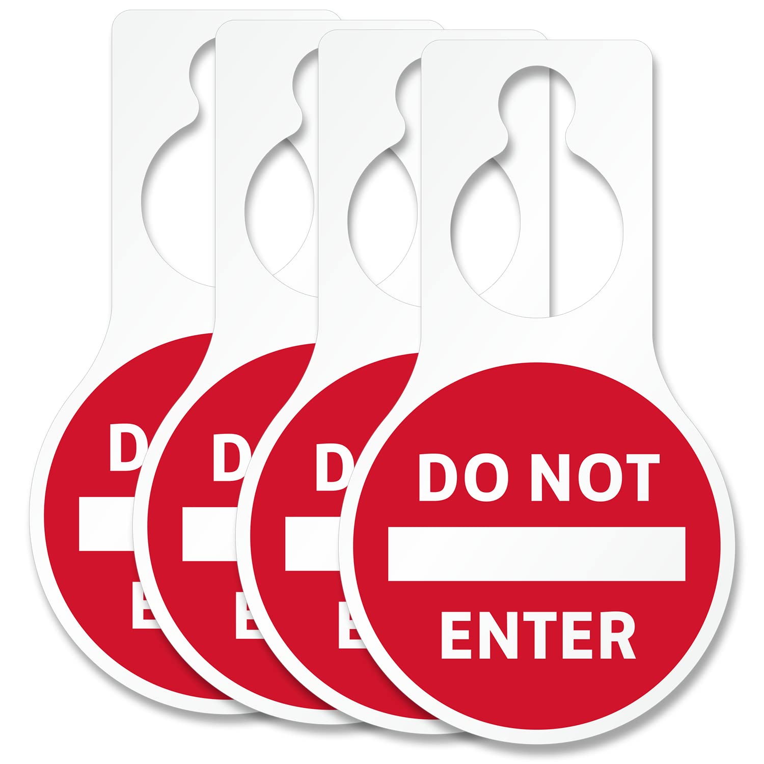 SmartSign "Do Not Enter" Pack of 4 Pear Shaped Door Hanger Tags | 5" x 8.875" Plastic, Made in USA