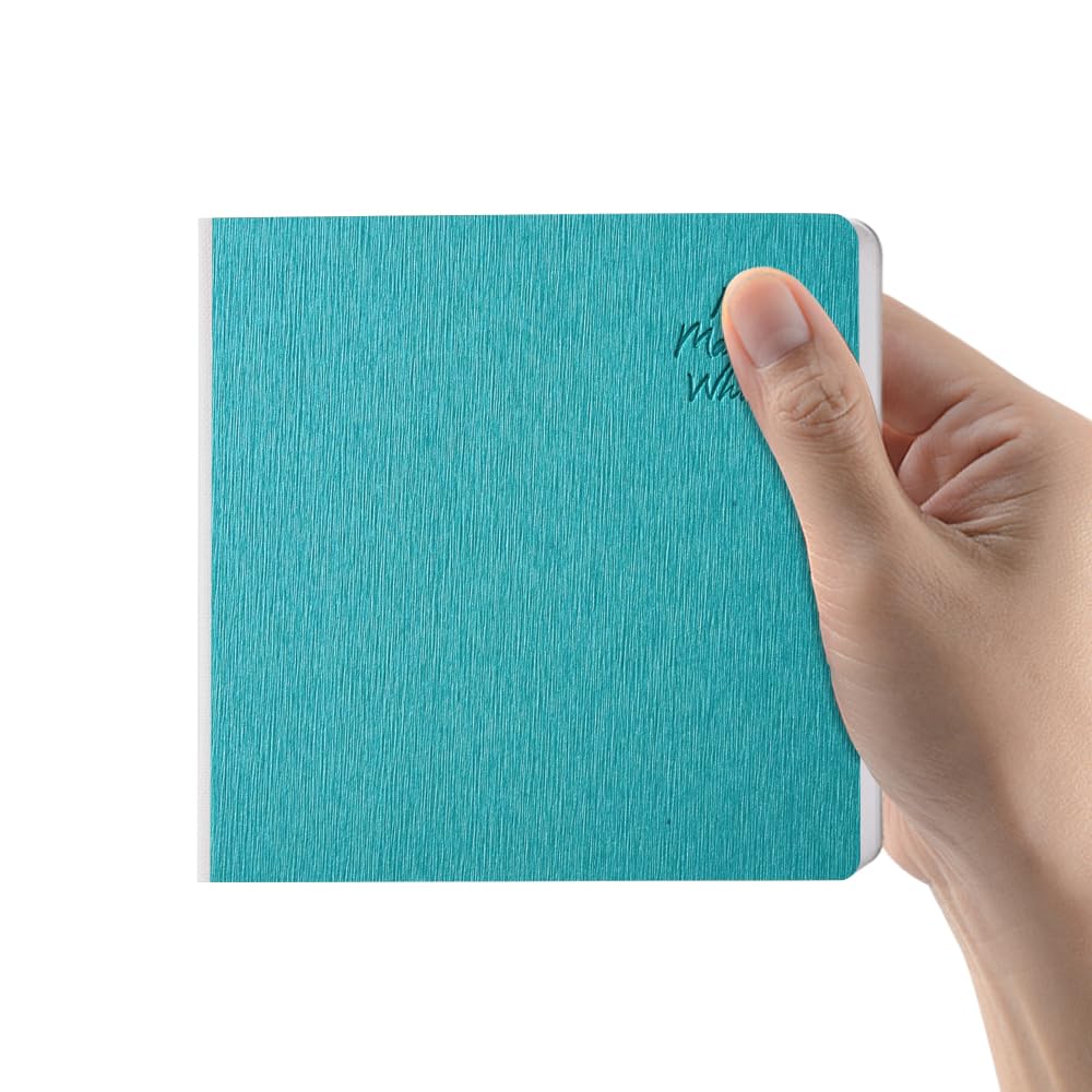 Cuaderno de bocetos cuadrado de tapa dura azul lago de 4.7 x 4.7 pulgadas, 42 hojas de libro de arte de 250 g/m², papel ultra suave, ideal para lápices, bolígrafo de acuarela, marcador