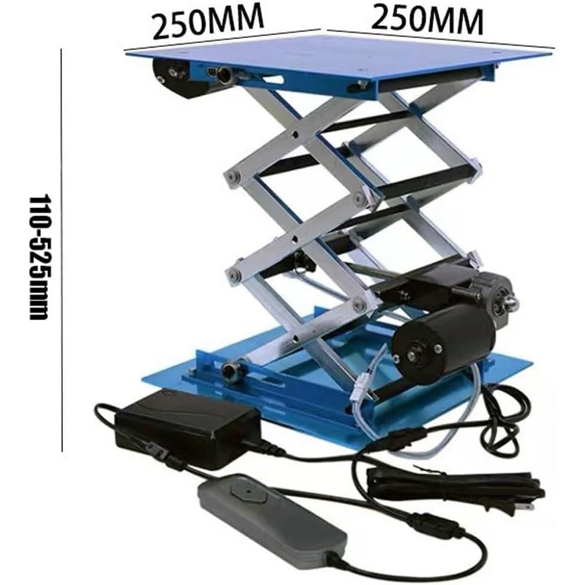 Plate-forme élévatrice électrique en acier inoxydable, petit support de levage de laboratoire de haute précision 250/300mm,charge levage à ciseaux laboratoire,capacité charge 30kg(3 Layer,250mm)