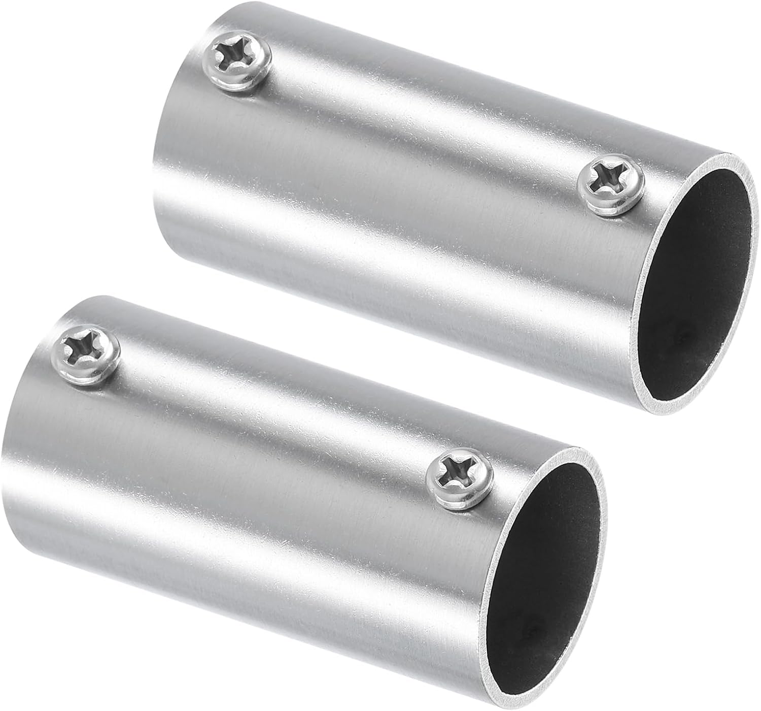 uxcell 2Pcs 2-Way Straight Pipe Fitting Connector, Fit 1 Inch(25mm) OD Pipe Stainless Steel 150mm Length Structural Pipe Connector Chain Link Fence Clamp