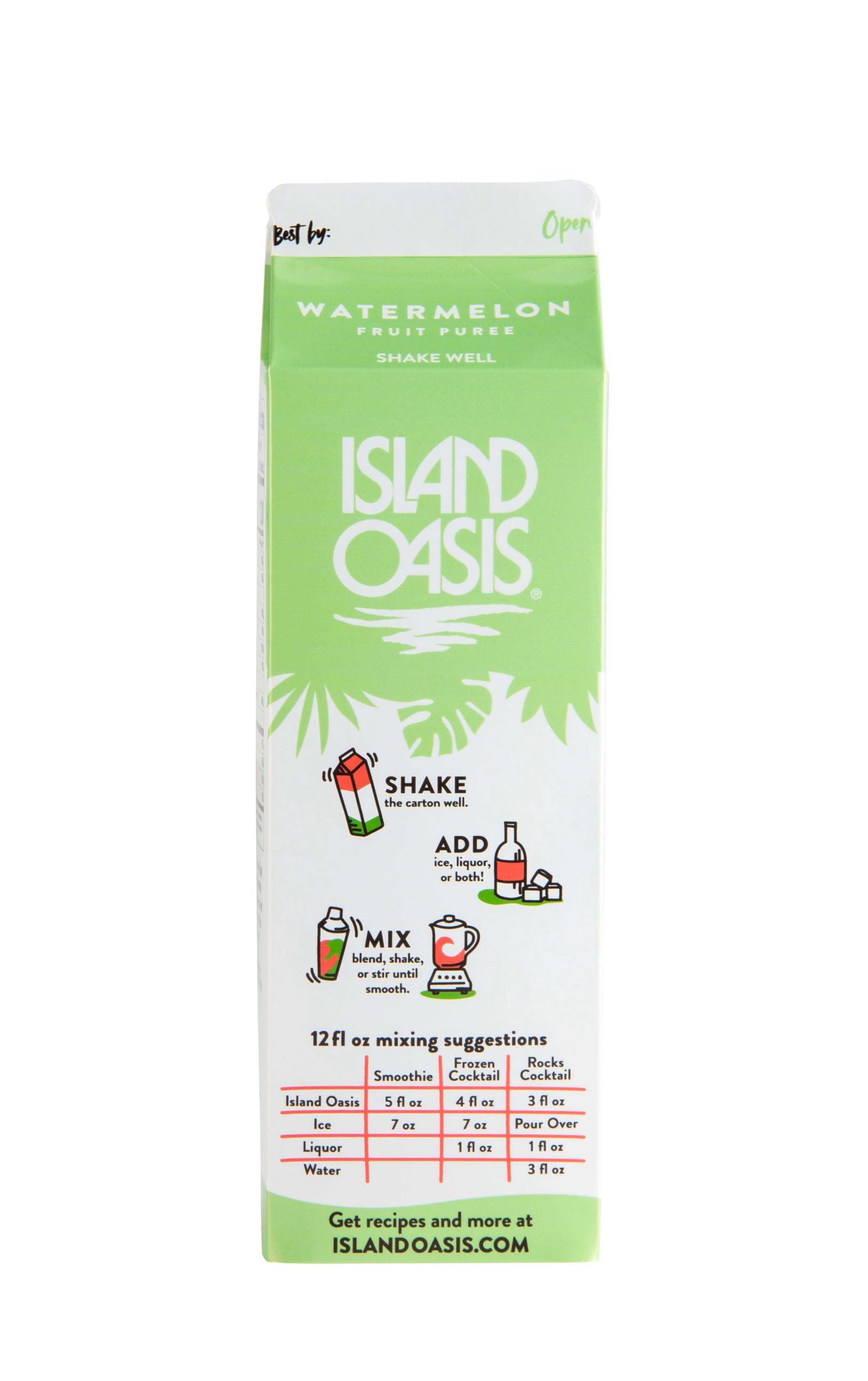 Island Oasis Watermelon Frozen Beverage Mix, 32 Fluid Ounce - 12 per case.