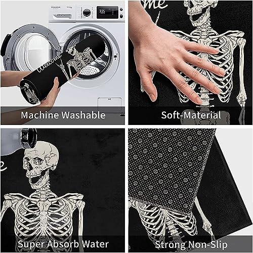 ATMOPSK Skull Doormat Funny Halloween Skull Welcome Door Mat,Living Room Kitchen Floor Mat Home Halloween Indoor Outdoor Decoration 17 x29 Inch ATMOPSK Skull Doormat Funny Halloween Skull Welcome Door Mat,Living Room Kitchen Floor Mat Home Halloween Indoor Outdoor Decoration 17 x29 Inch