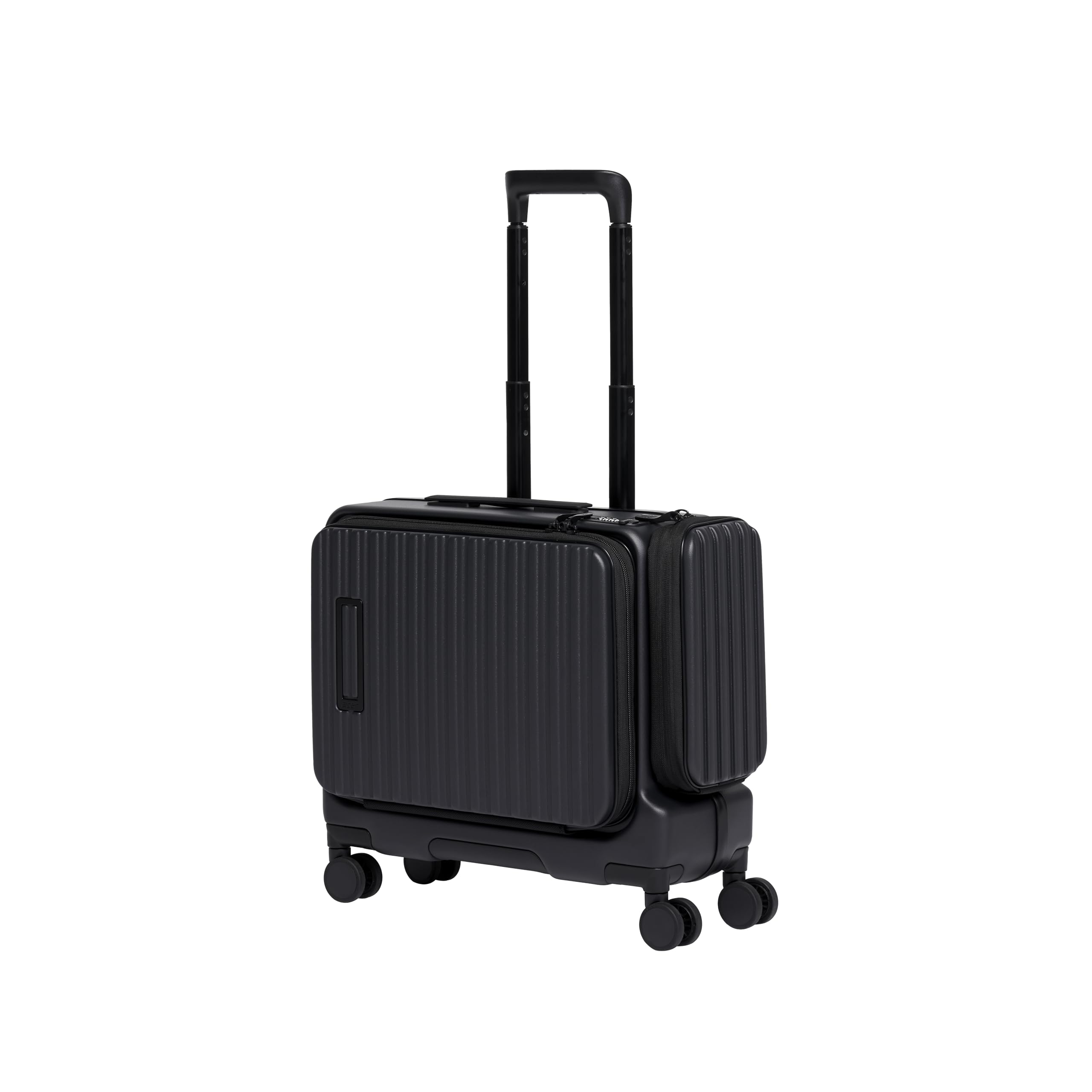 Barcelona Overnighter Suitcase, 19 inch Cabin, Recycled Polyester Material, Top Opening with Quick Access Compartment, TSA Lock, 360 Degree Spin 8 Wheel, Black-image-24