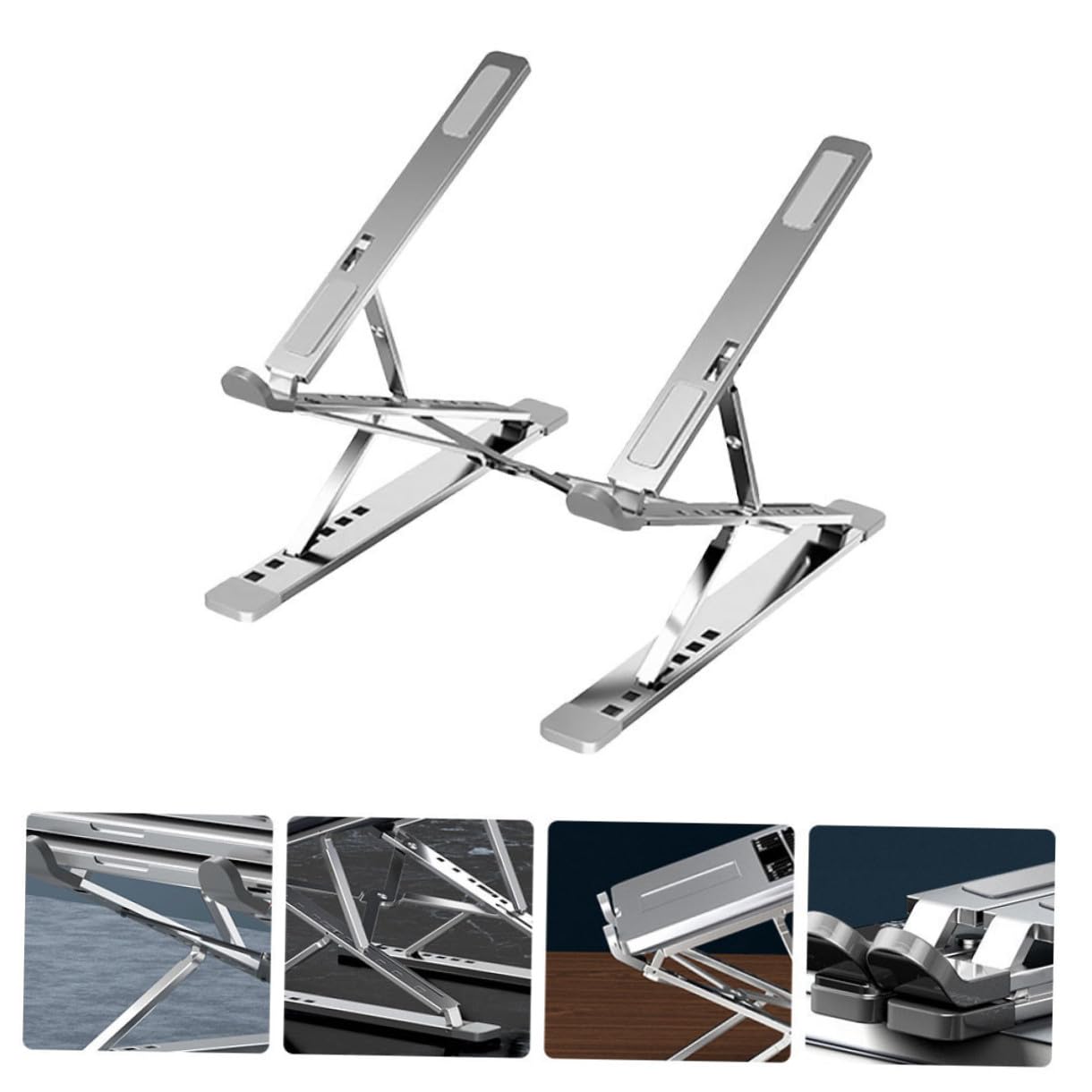 DOITOOL Soporte para Portátil De Aluminio Ajustable Portátil Ergonómico para Oficina y Hogar Plata Refrigeración Multifuncional para Computadora y Tabletas