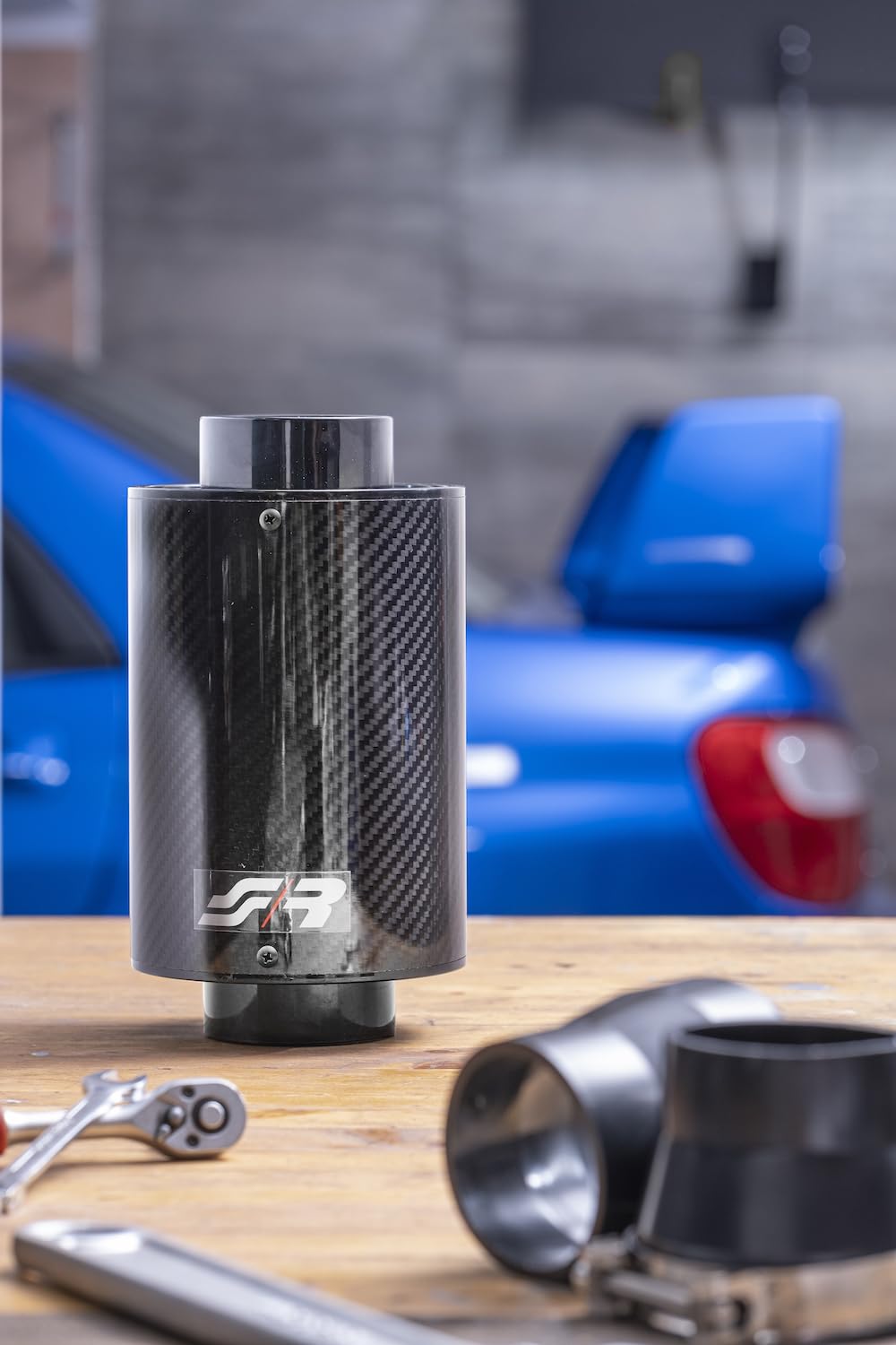 SIMONI RACING AB1 Airbox in Carbonio con Filtro a cono diametro tubo snodato da 76mm regolabile da 21cm a 82cm