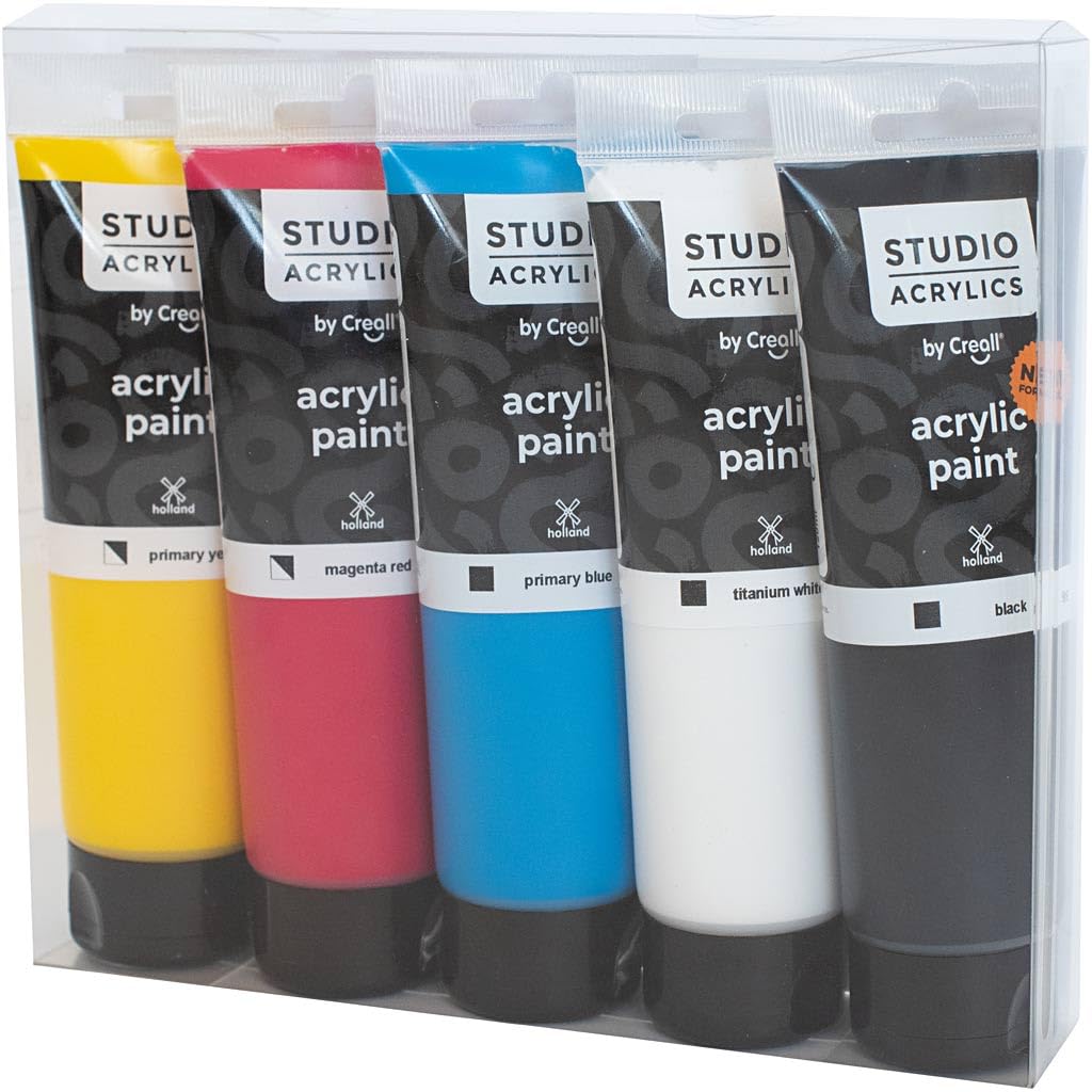Creall havo33800 Diversi Set di Colori con tubetti di Colori acrilici, 600 ML, 5 Pezzi