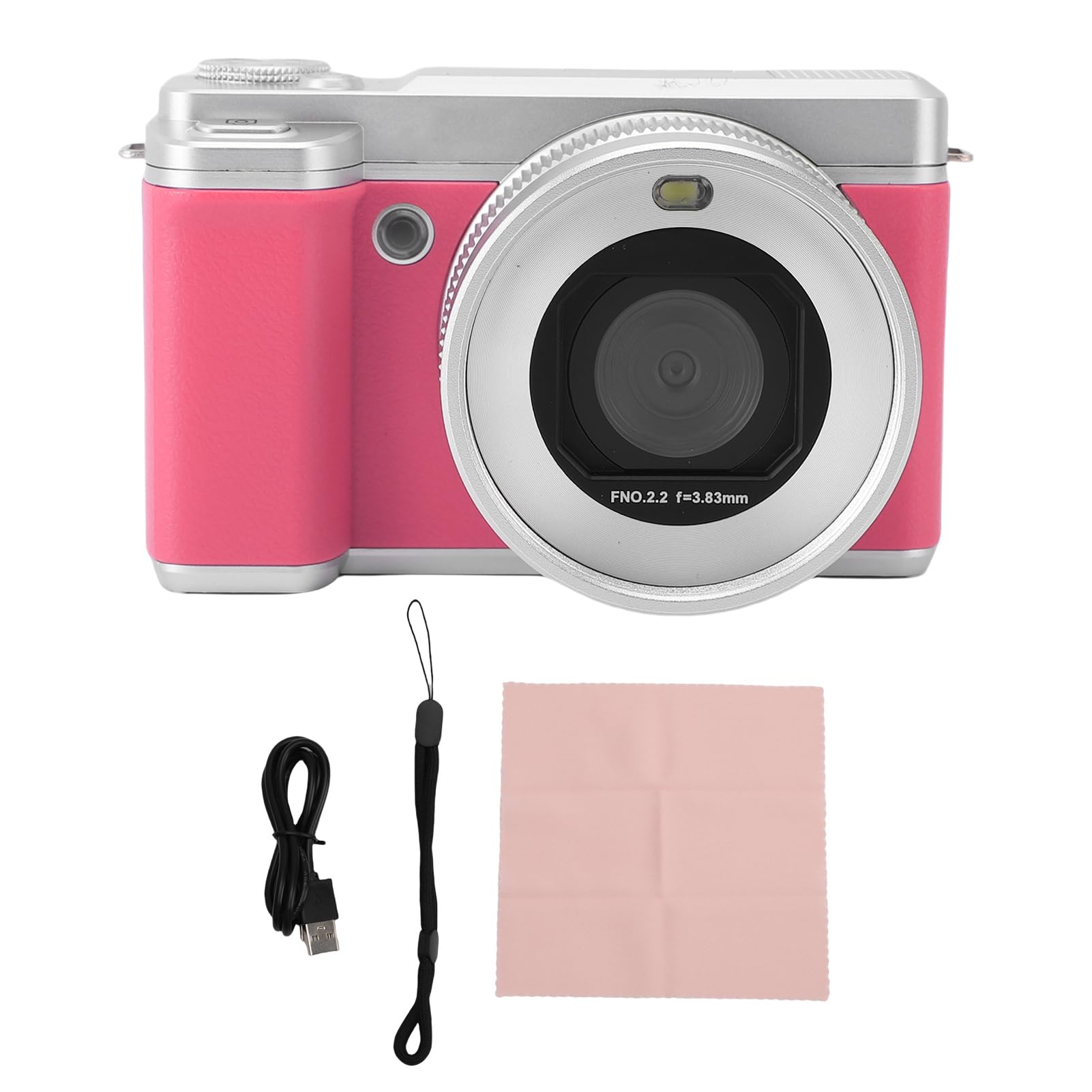 Fotocamera Digitale 5k per Fotografia, Videocamere Wi FI 80MP, Videocamera HD AutoFocus Compact Cam da 3 Pollici da 3 Pollici a 180 ° Schermo con Zoom Digitale 18x per VLOG (PINK)
