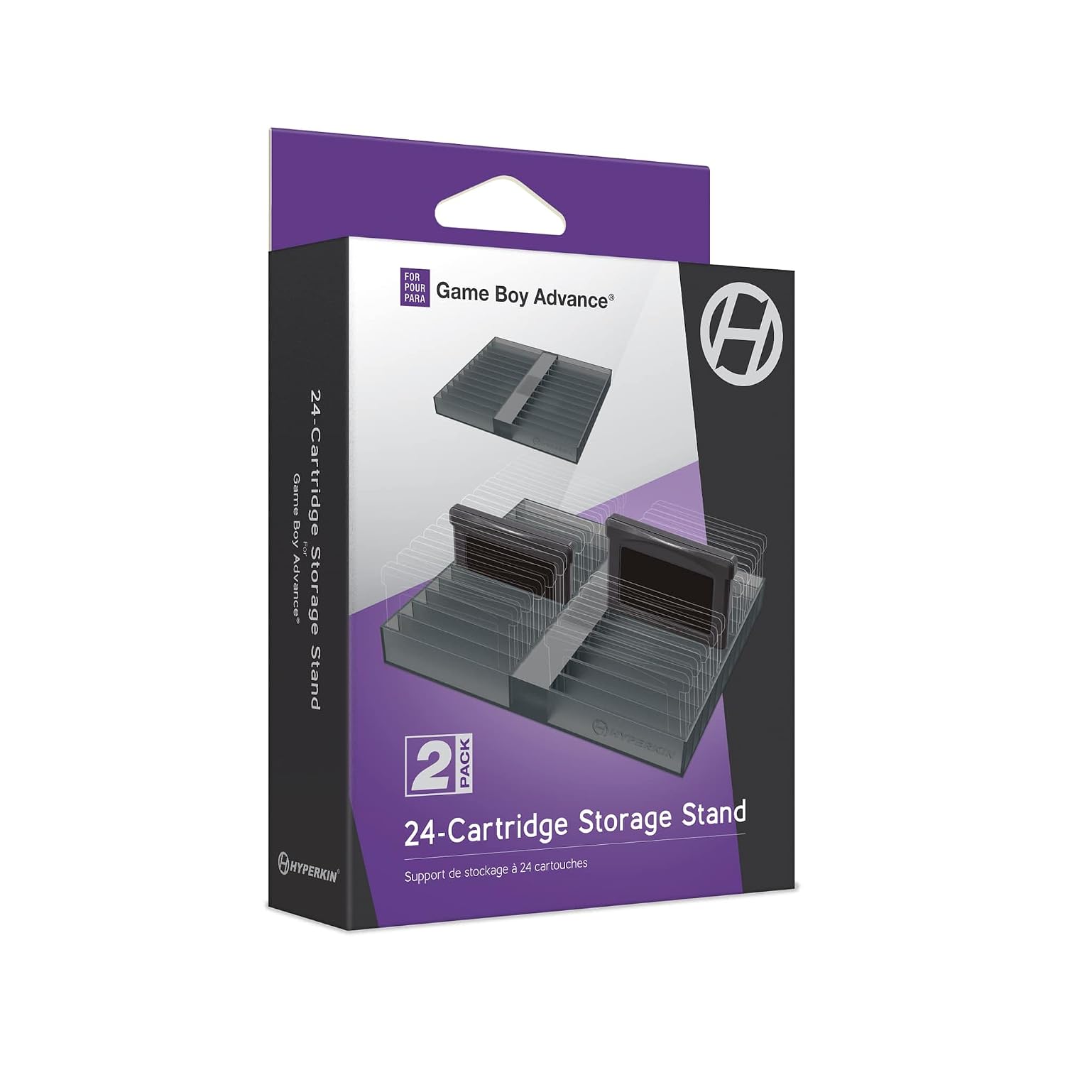 Hyperkin 24 Cartridge Game Holder for GBA/Gameboy Advance [2 Pack] | Stackable Cartridge Storage Organizer for Game Collection
