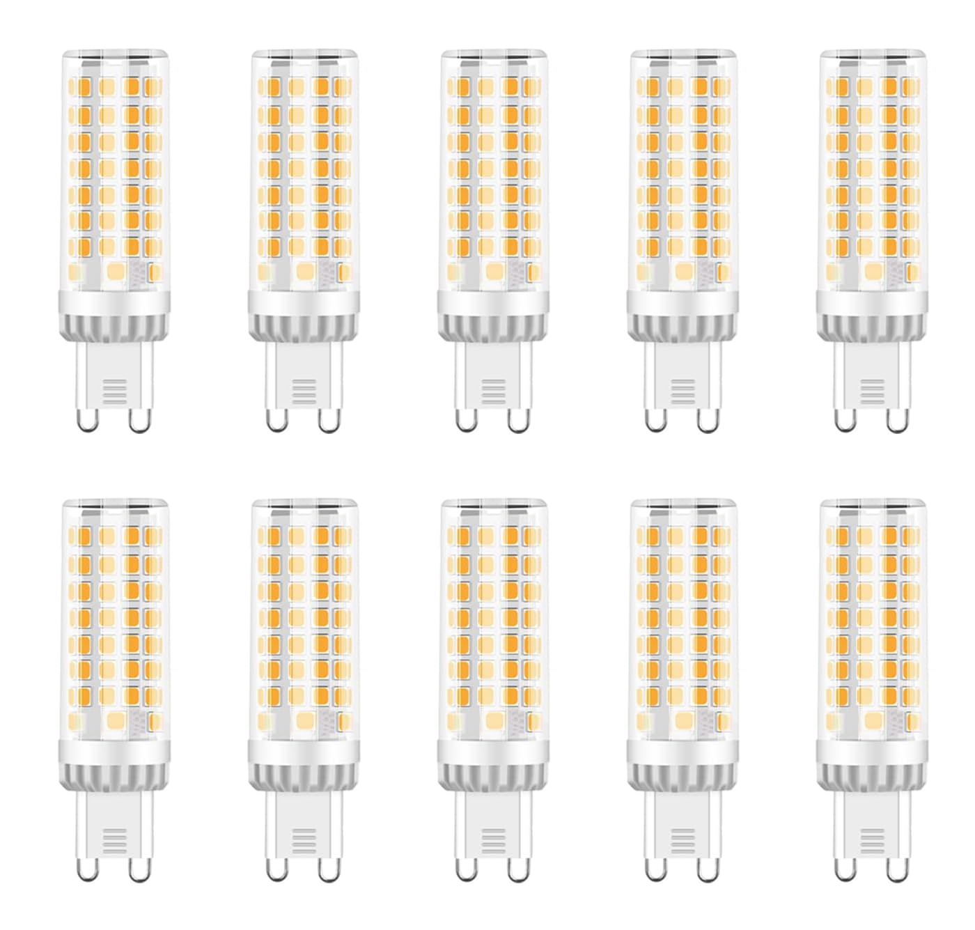 ZFQ G9 LED Bulb, Warm White 10W, G9 LED Light Bulbs 3000K, Equivalent 100W Halogen, Energy Saving Bulb, 1000LM, 360° Beam Angle, AC 220V-240V, No Flicker, Non-Dimmable, 10-Pack