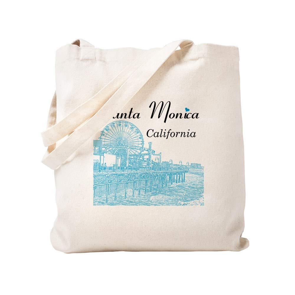CafePress Santa Monica Tote Bag Natural Canvas Tote Bag, Reusable Shopping Bag