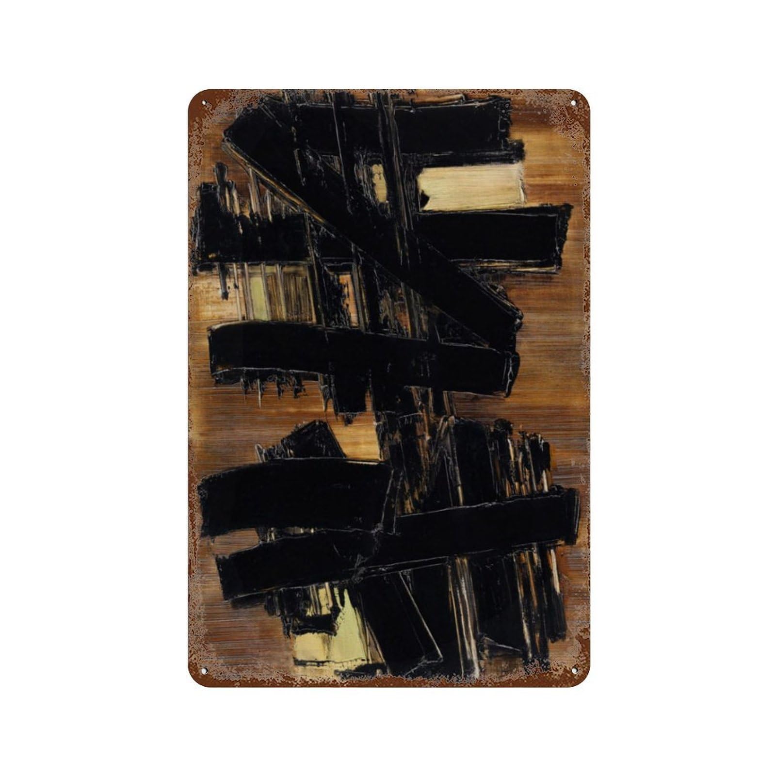 xiaoxiaoshen Soulages Abstract Scandinavian Minimalist Decor Wall Decor Art Metal Tin Poster Modern Home Decor Art Home Bar Shop Decorations Vintage Sign 30x20cm