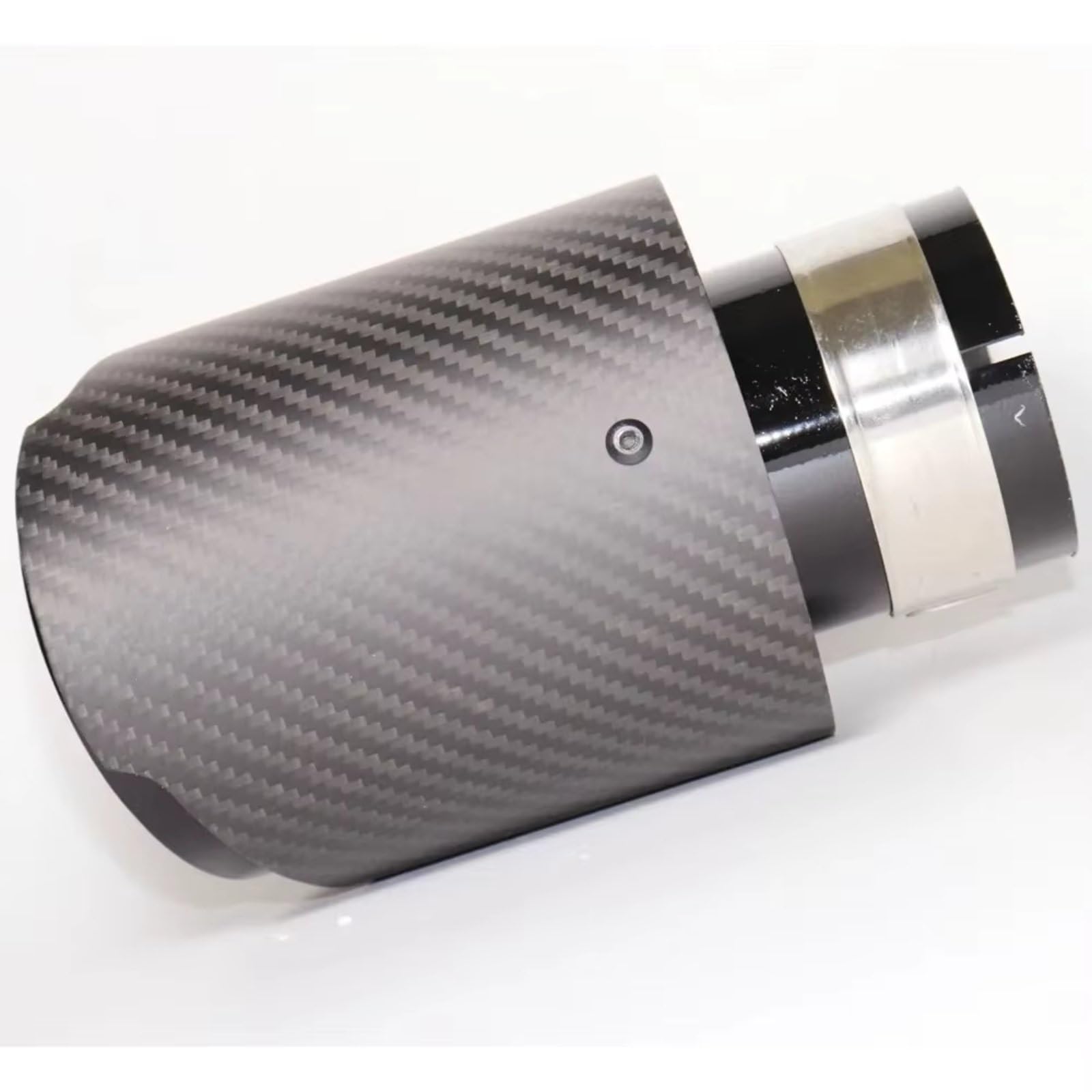 Terminal Escape Escape Fibra Carbono Mate Coche Punta Silenciador Silenciadores Universales Rectos Acero Inoxidable Color Negro Varios Tamaños 1Pieza(60MM IN 114MM OUT)
