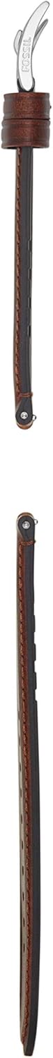 Fossil Unisex 22mm Leather/Silicone Interchangeable Watch Band Strap, Color: Dark Brown (Model: S221299) : Clothing, Shoes & Jewelry