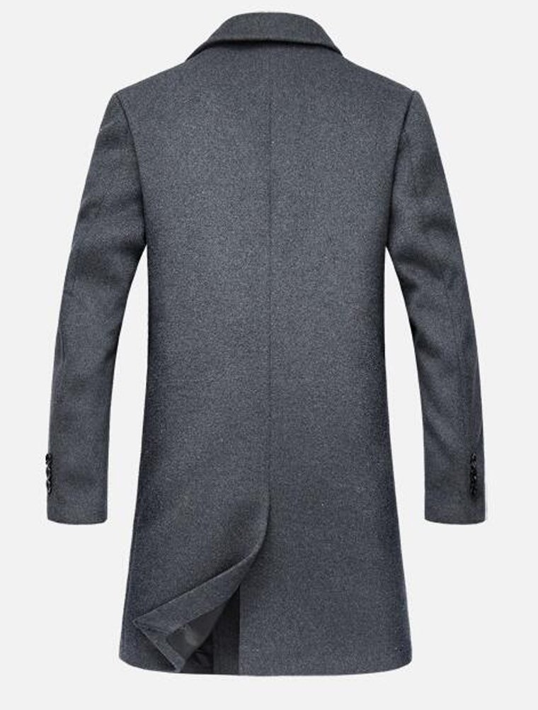 Vogstyle Uomo Monopetto Cappotti Lana Sottile Cappotto Trench Casuali