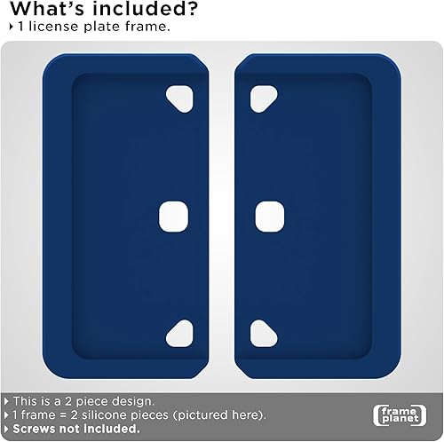 Miniatura 5 de Marco de matrícula. Flexible, diseño de 2 piezas por Frame Planet. 1 paquete. Reducción de ruido, arañazos, resistente a la intemperie, silicona