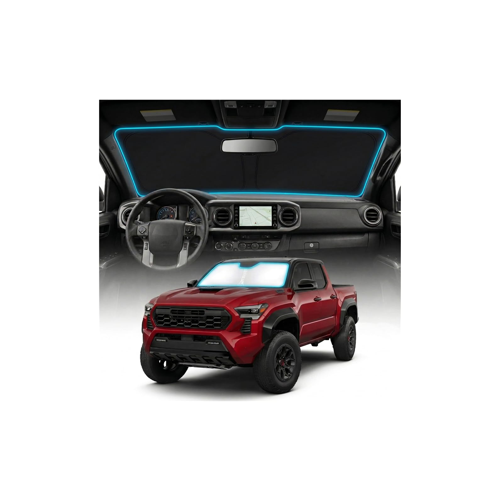 for Ford Bronco Sun Shade Windshield Cover - Custom Fit Bronco Accessories 2021-2024 2025 Sunshade Foldable UV Protection & Heat Shield Sun Visor Accessories — view 51