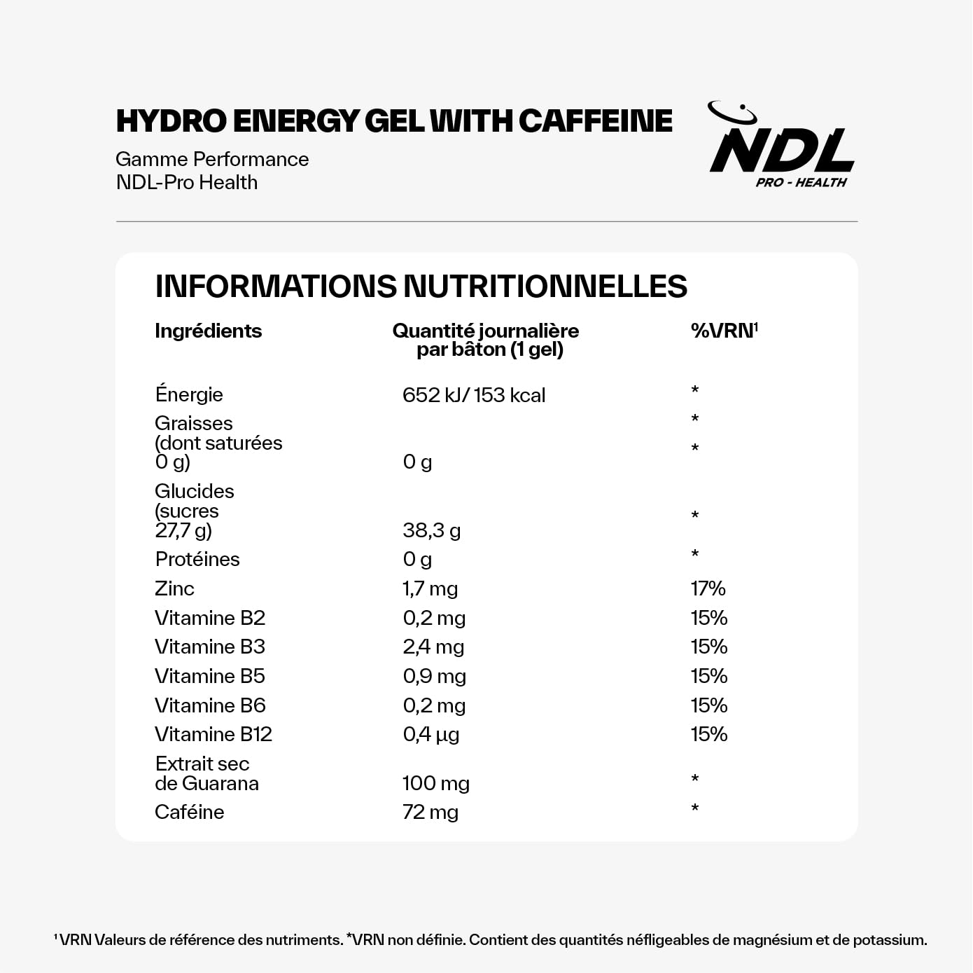 NDL Pro-Health Gel Énergétique avec caféine | énergie pour sport | CHERRY | énergie rapide pour sport d’endurance, glucides et électrolytes, 12x60 g – Rafa Nadal & Cantabria Labs